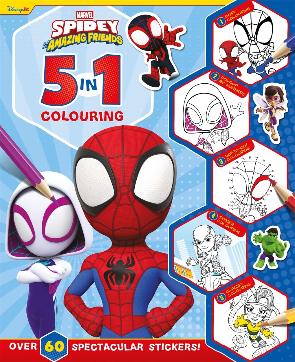 Autumn Spidey & Friends: 5-in-1 Colouring Book | Paperback | Ages 4-6