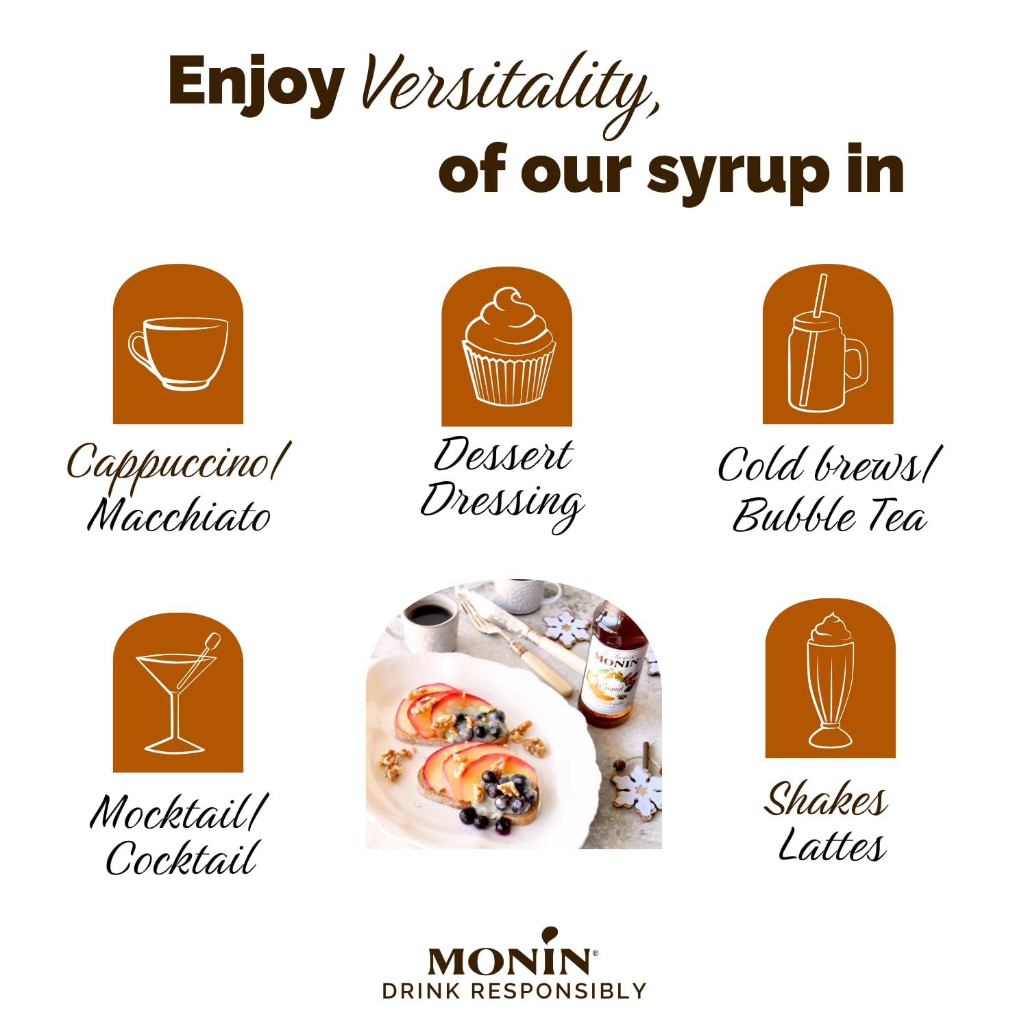 Monin Premium Caramel Syrup - 700ml Bottle | Vegan, Natural Flavours 3