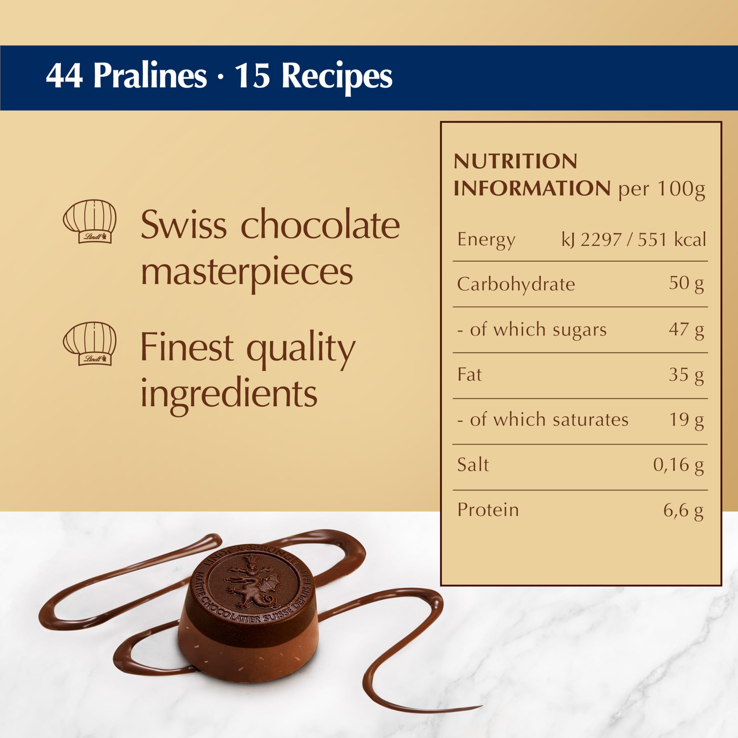 Lindt Swiss Luxury Selection Chocolate Gift Box - 443g Assorted Pralines 6