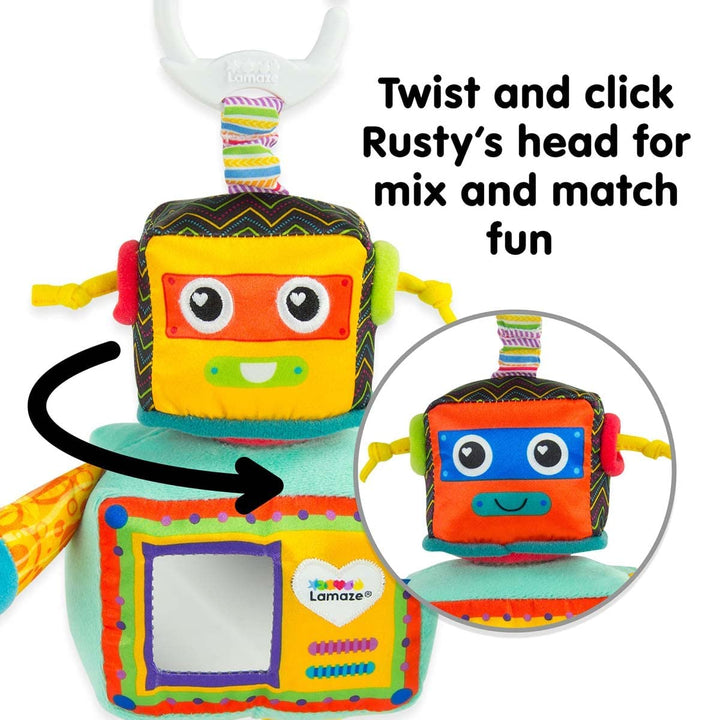 Lamaze Rusty the Robot - Sensory Toy for Babies 0-6 Months with Twistable Head & Clip