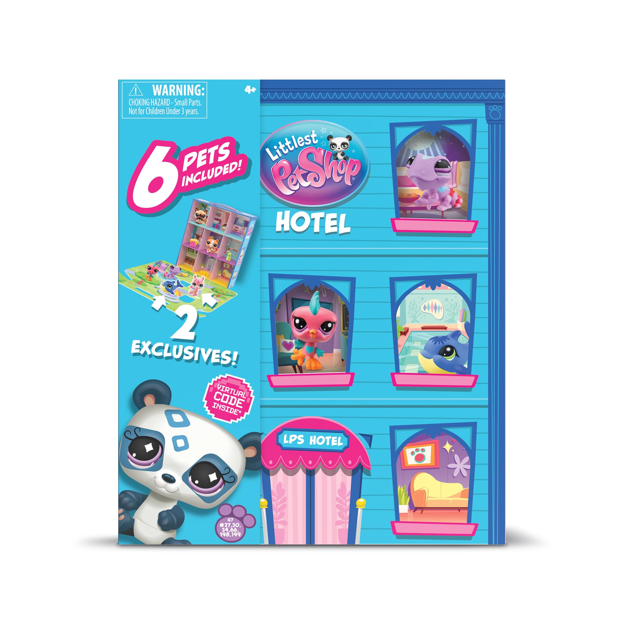 Littlest Pet Shop Bandai Playful Pet Hotel - 6 LPS Minis with Accessories & Virtual Code 17