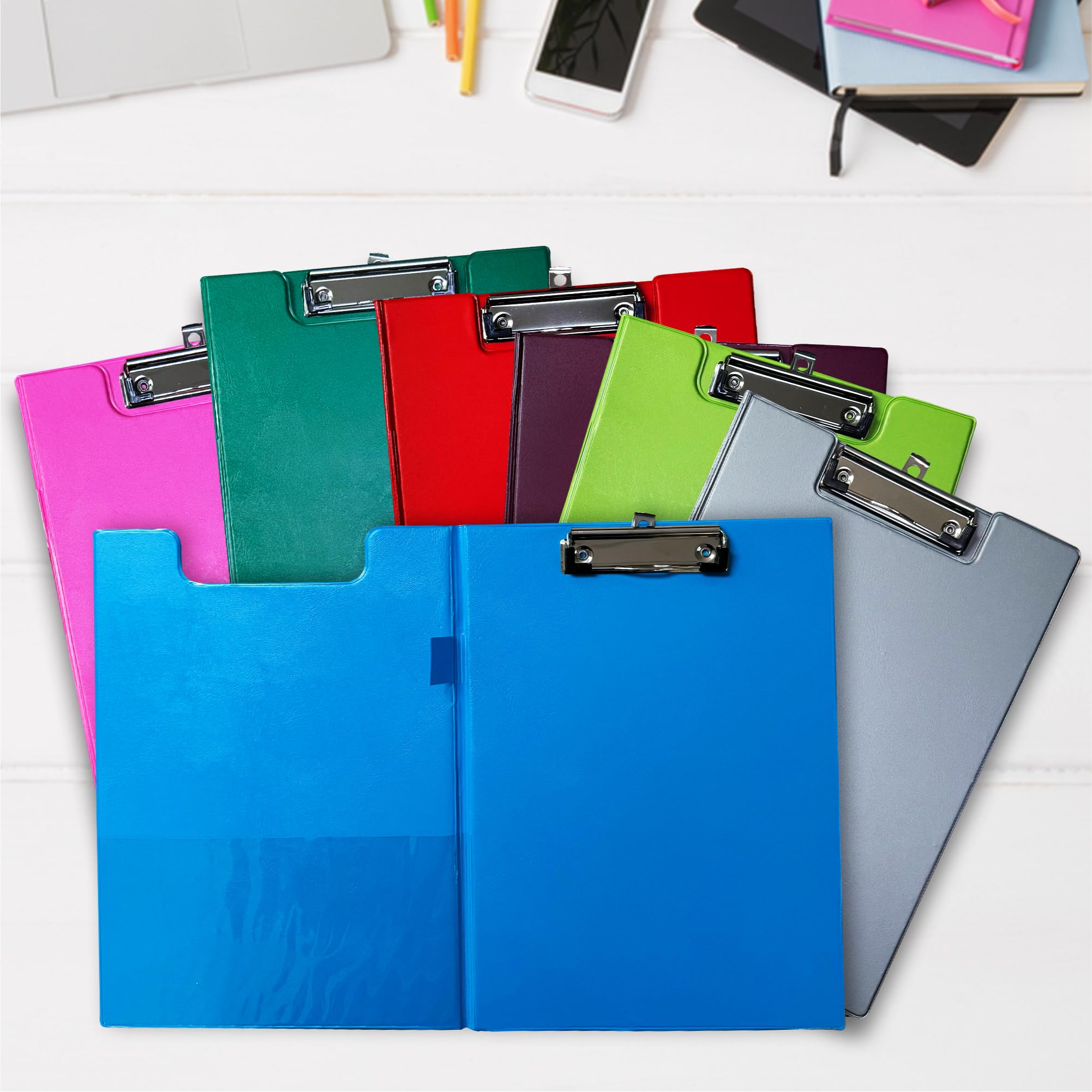 Janrax Pink Foldover Clipboard - A4 Size | 25 Sheet Capacity | PVC Cover 5