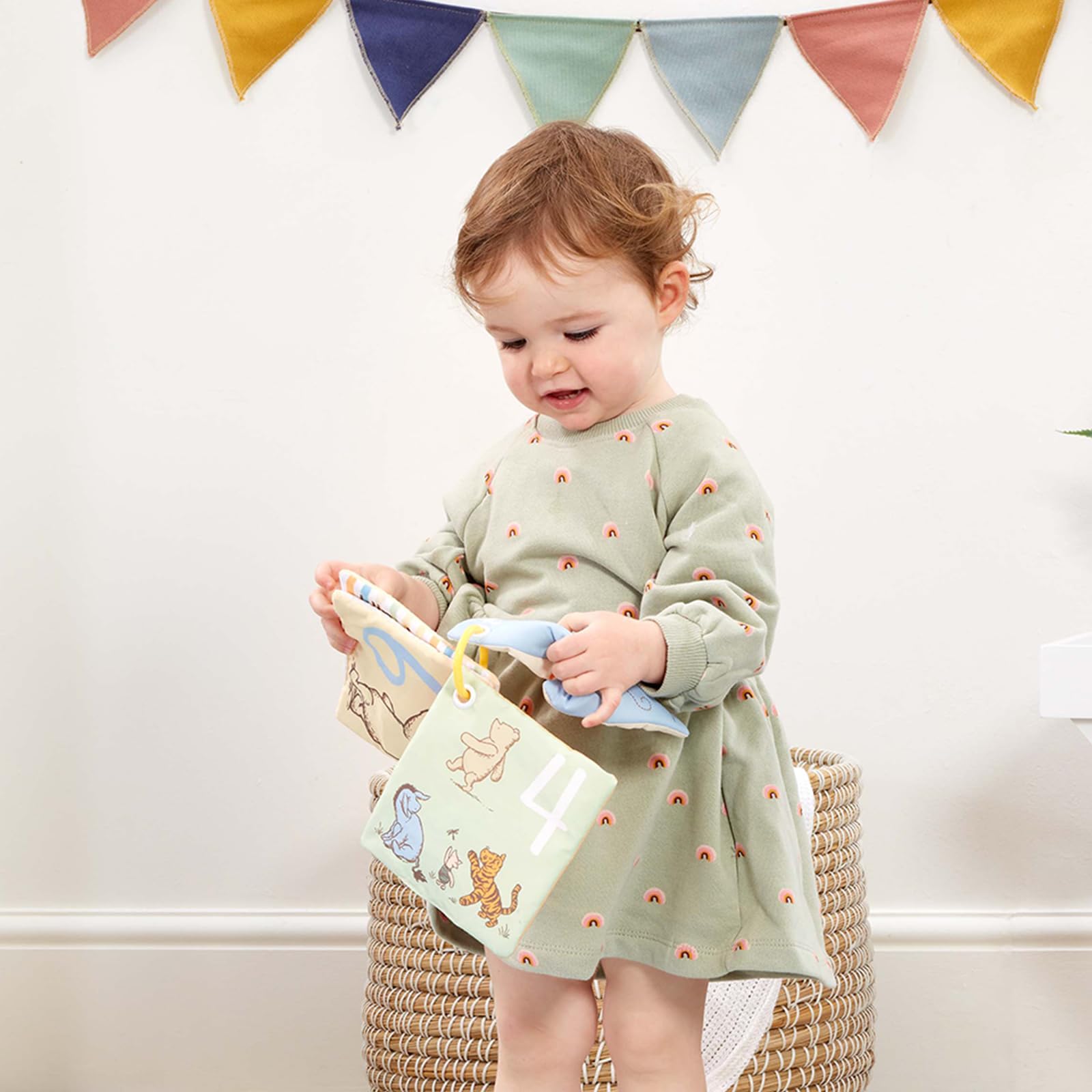 Rainbow Designs Disney Winnie the Pooh Baby Cloth Book - Touch and Feel Sensory Toy for 0-10 Years 5