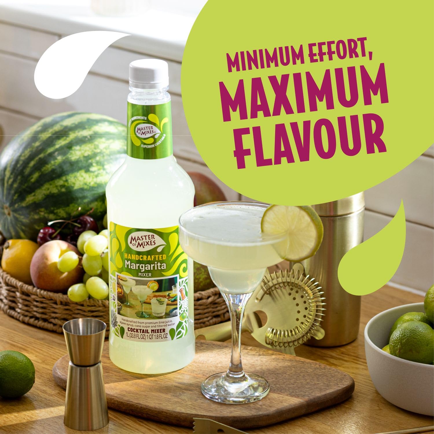 Master of Mixes Margarita Cocktail Mixer - 1 Litre | Made with Agave Syrup & Lime Juice 8