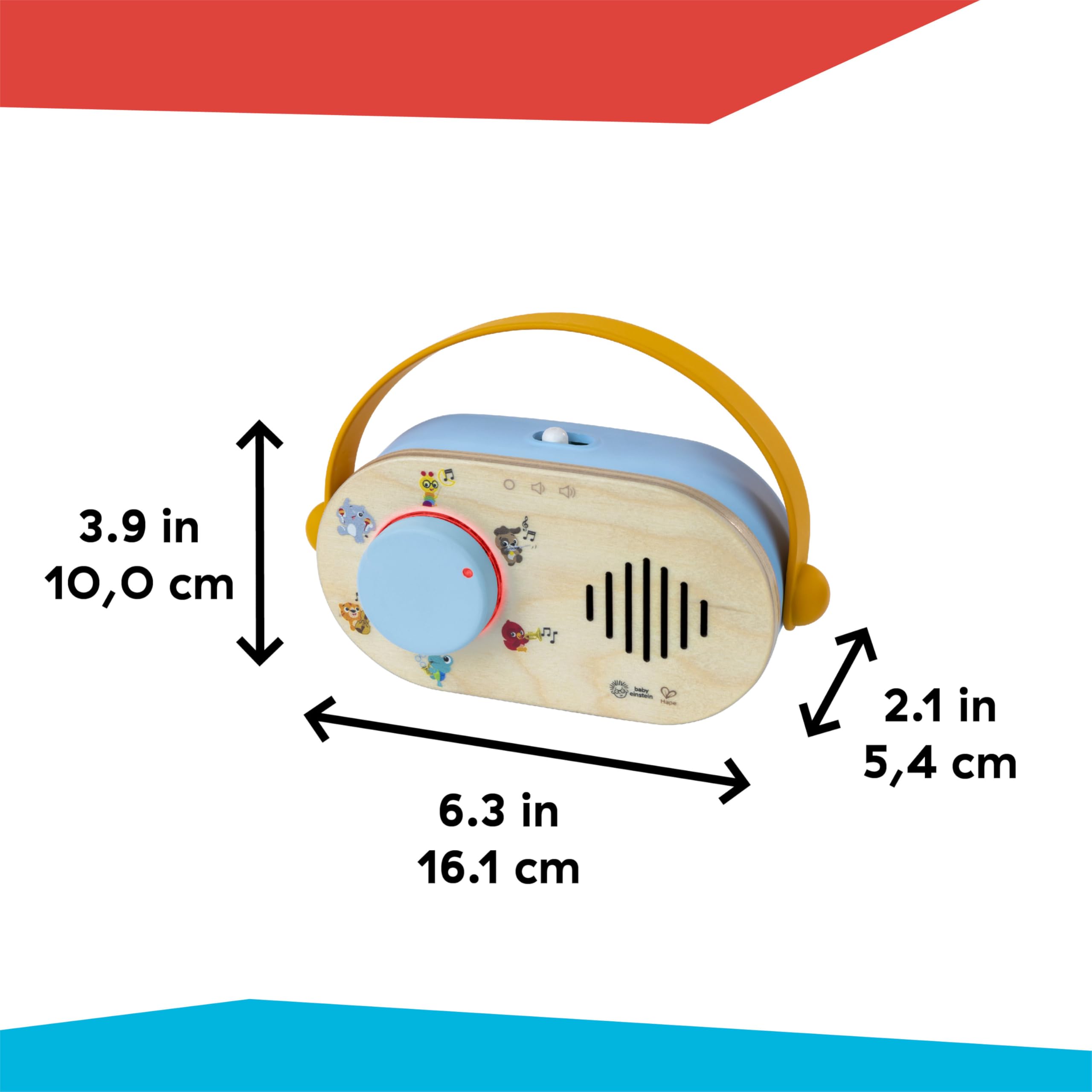 Baby Einstein + Hape Discovery Radio Toy - Musical Light-Up Radio with 30 Melodies & 12 Animal Sounds, Ages 6 Months+ 2