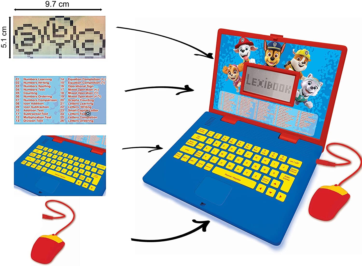 Lexibook Paw Patrol Educational Bilingual Laptop - 124 Activities for Learning & Play (Ages 3+) 6
