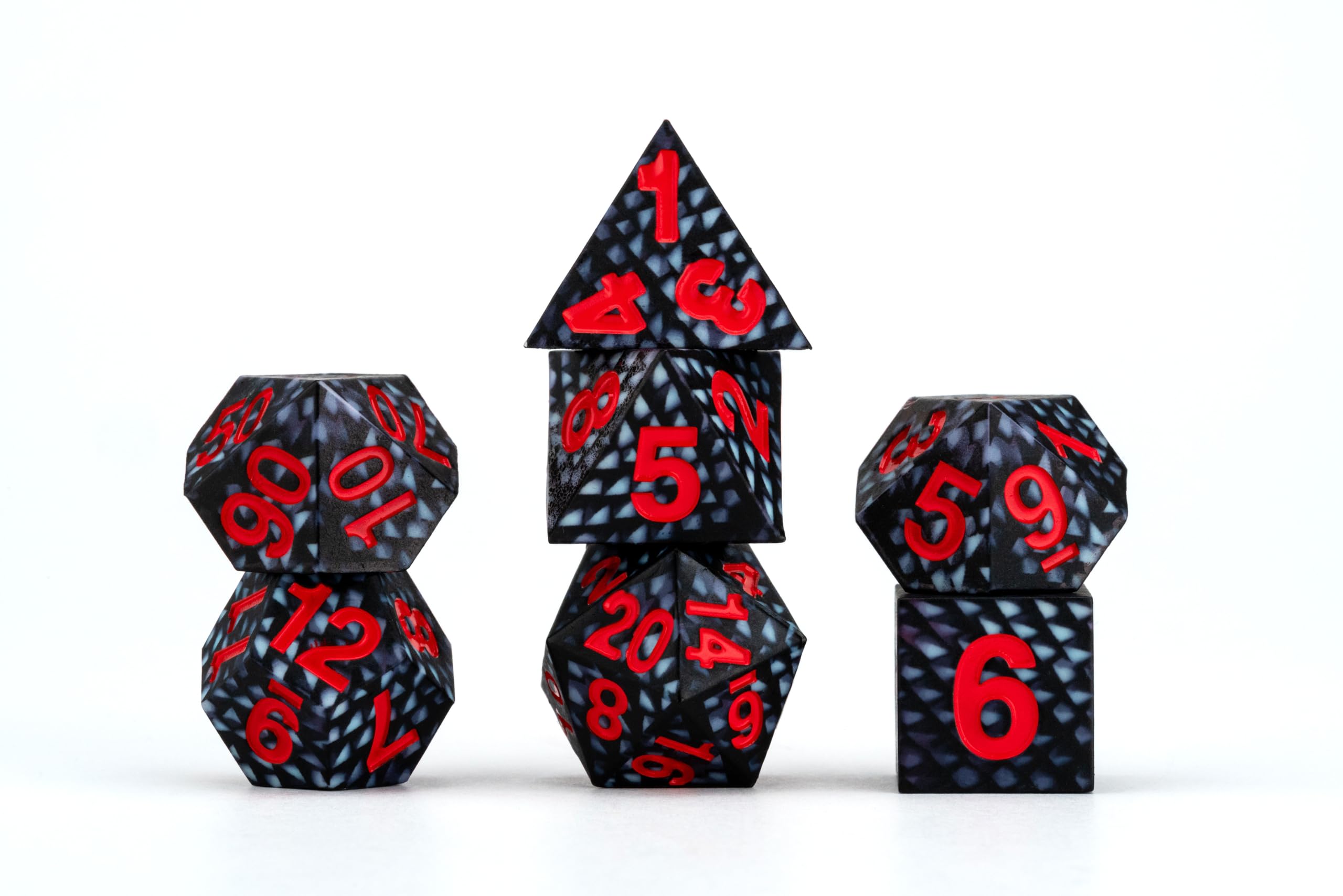 Metallic Dice Games Dragon Storm Black Dragon Scales Liquid Core Dice Set 7