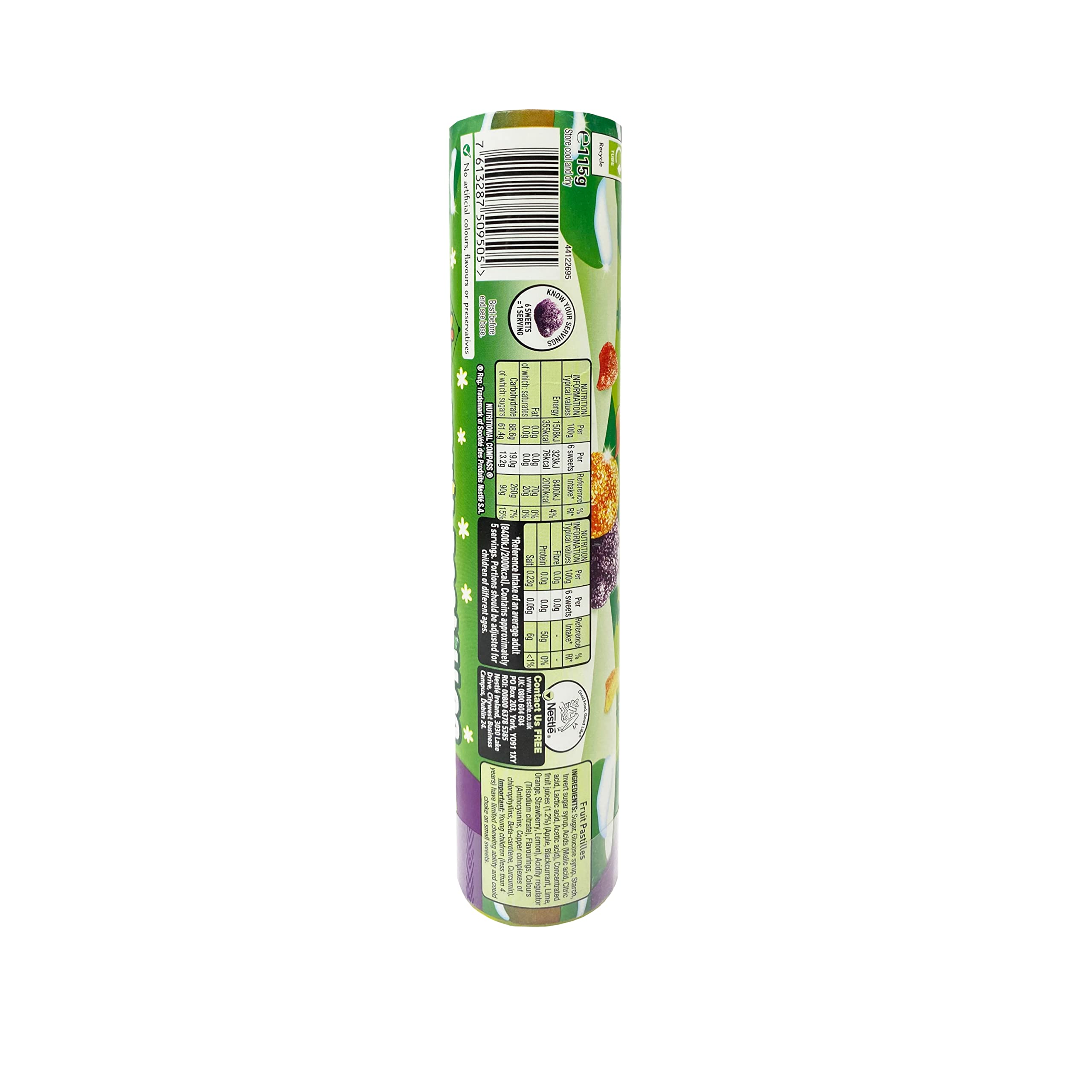 Rowntree's Fruit Pastilles Giant Tube - 115g Vegan Chewy Fruit Sweets 6