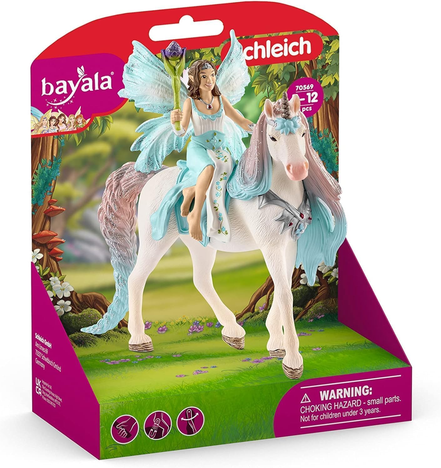 SCHLEICH Bayala Fairy Eyela with Princess Unicorn - 3-Piece Fantasy Playset for Kids 6