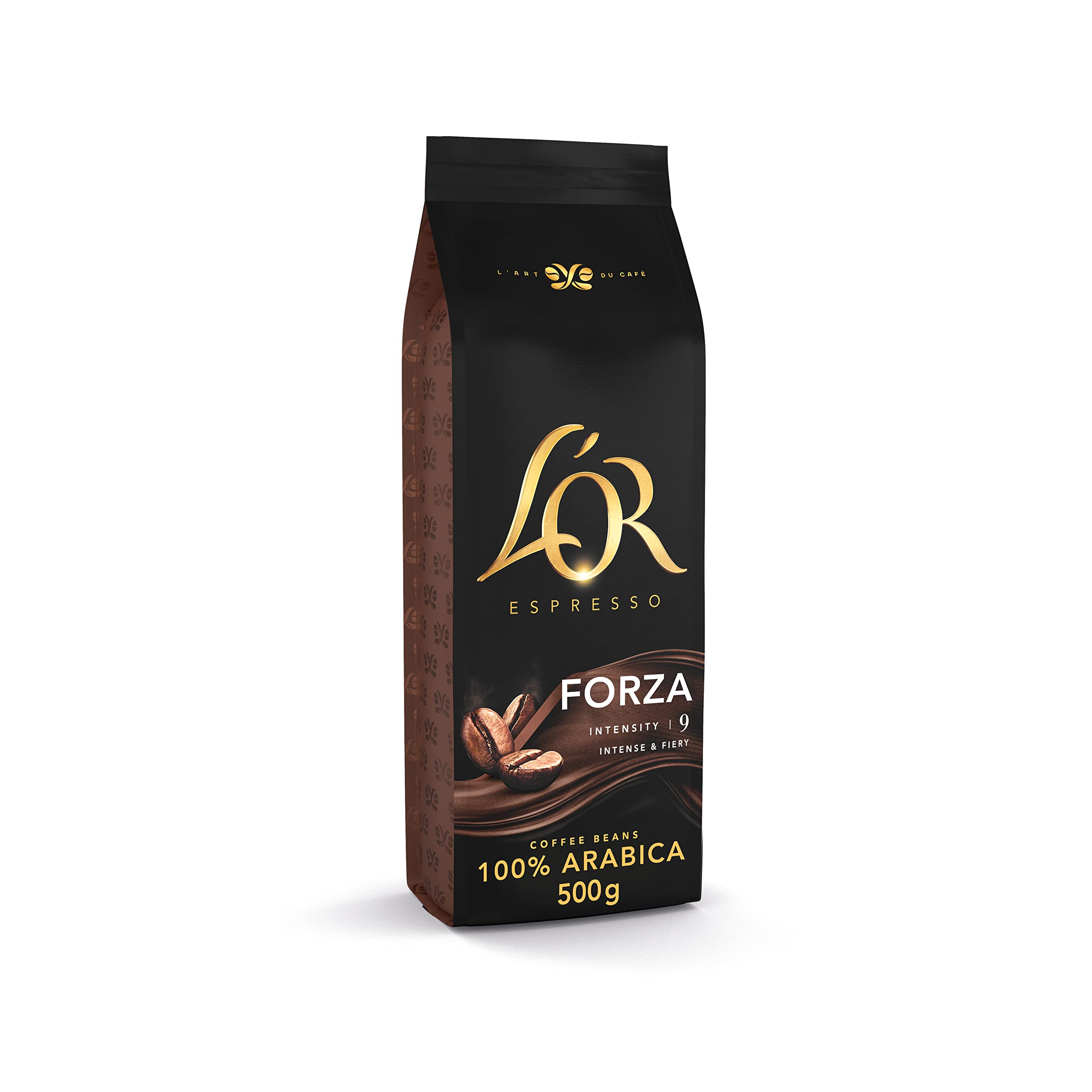 L'OR Espresso Forza Whole Roasted Coffee Beans - Intensity 9 | 500g | 100% Arabica