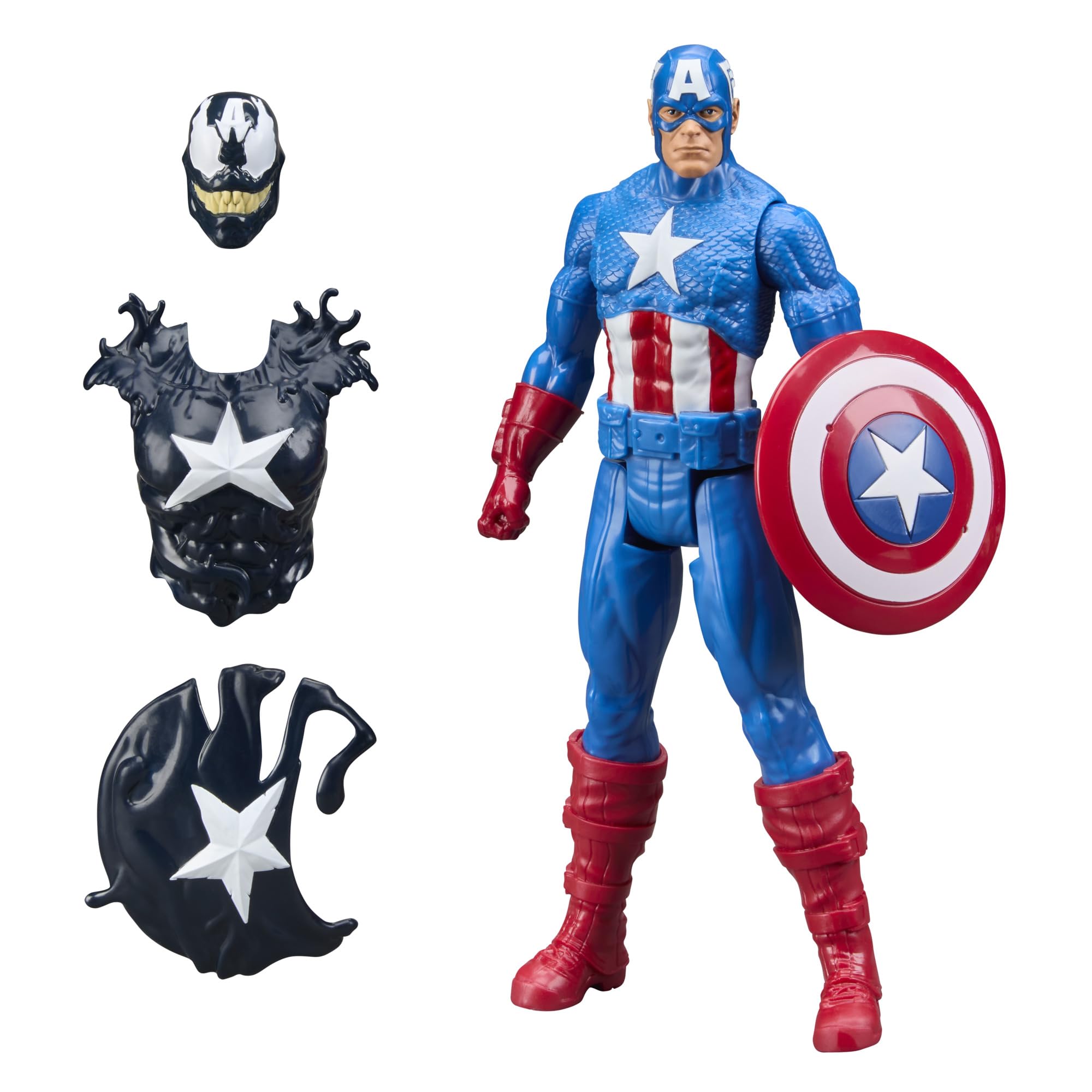 Marvel Avengers VenomVersus Titan Hero Series Venomized Captain America & Hulk 30-cm Action Figures 8