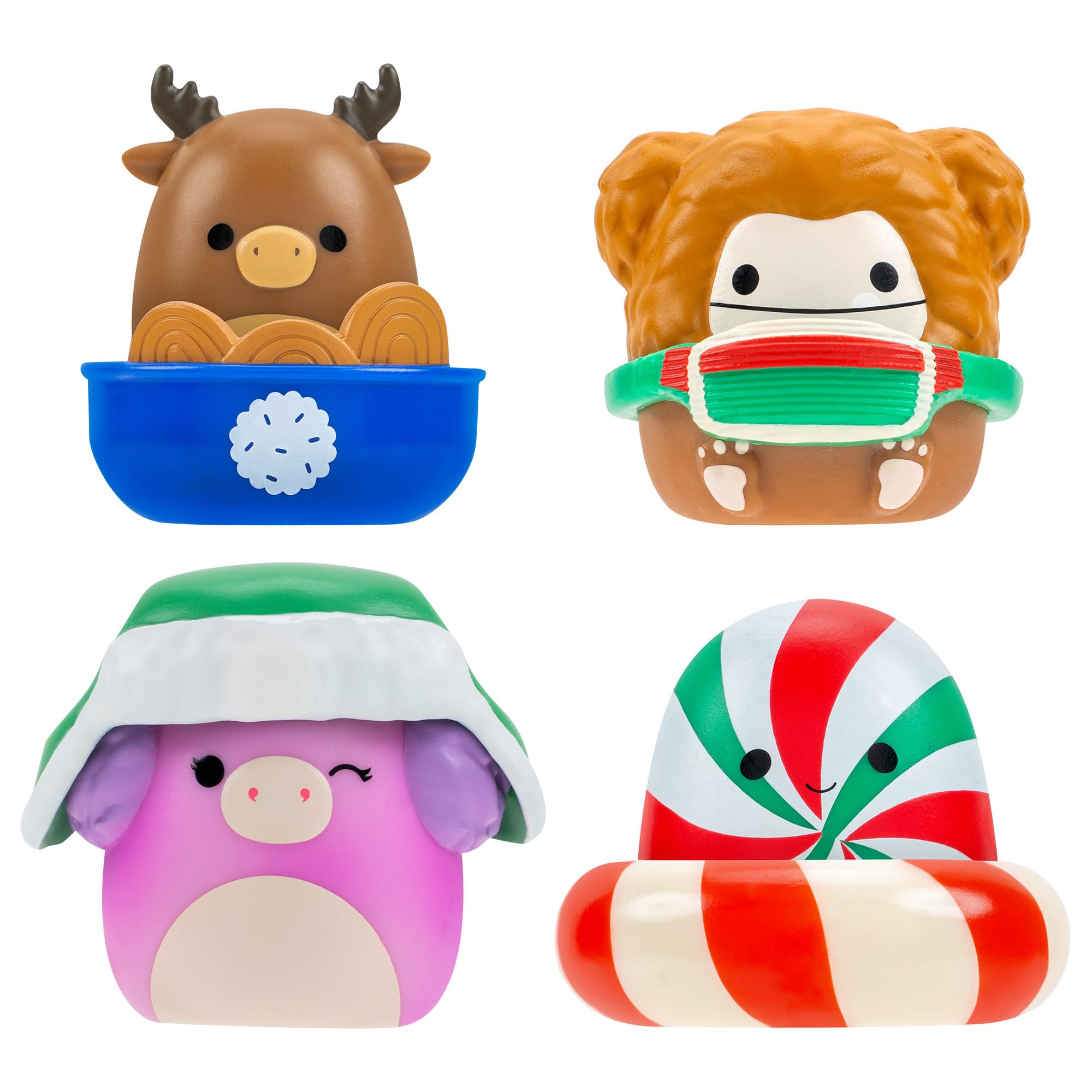 Squish-a-longs Clip-a-longs Holiday Pack - Includes 4 Mini-Squish & Accessories 4
