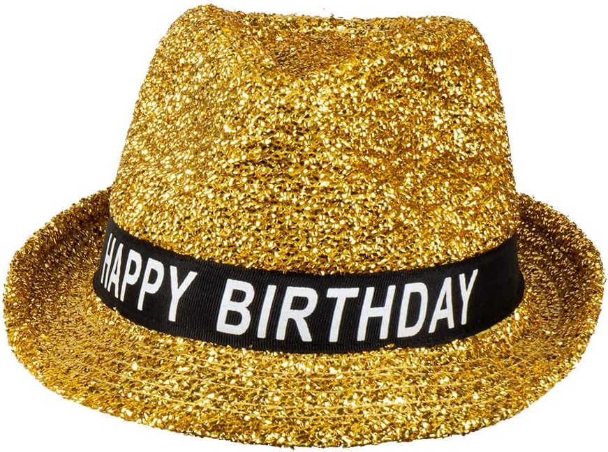 Boland Golden Happy Birthday Hat for Adults, Multicoloured, Roman Costume Headwear 1