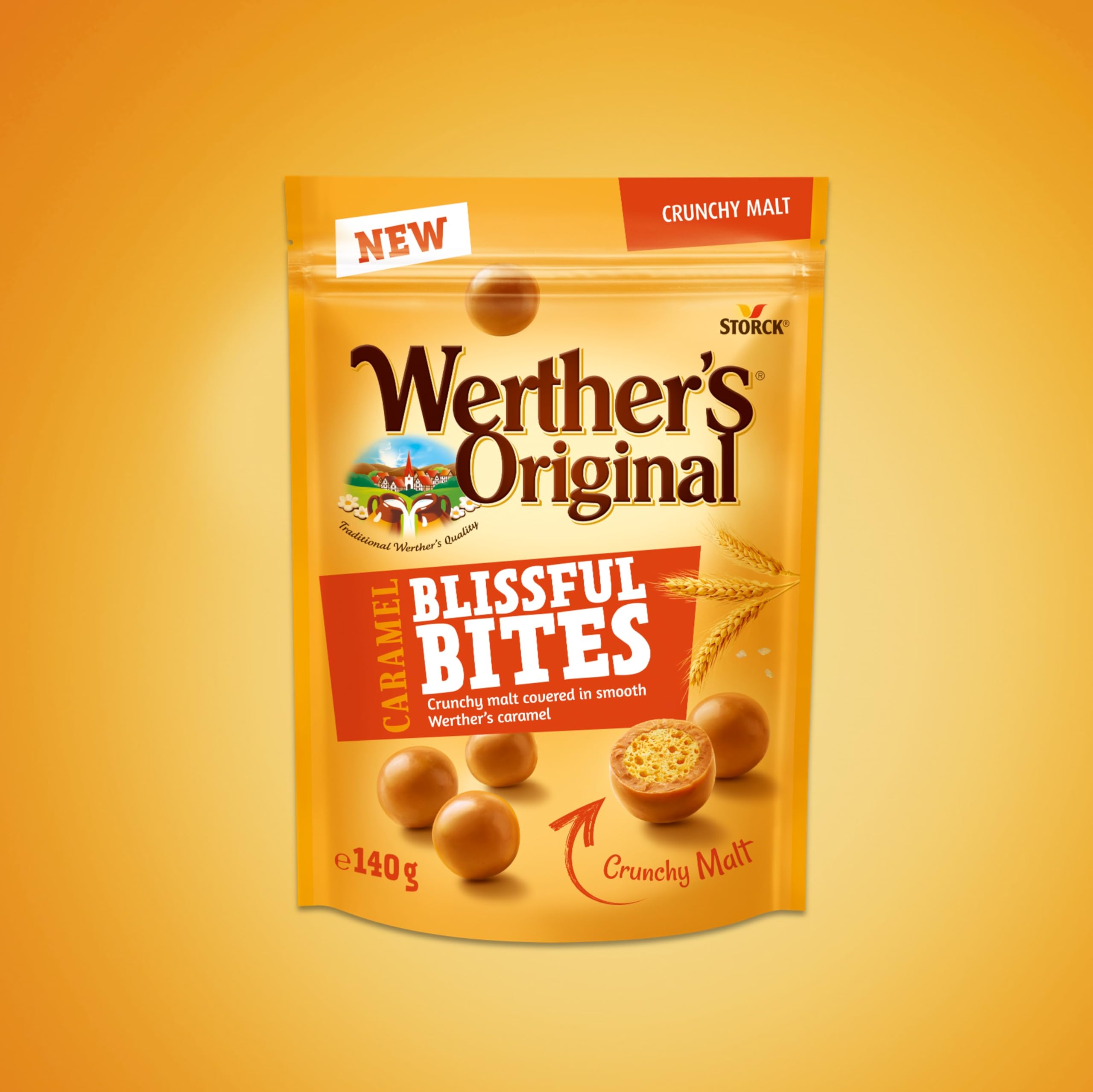 Werther's Original Caramel Blissful Bites, Crunchy Malt & Creamy Caramel Treats, Vegetarian, 140g 6