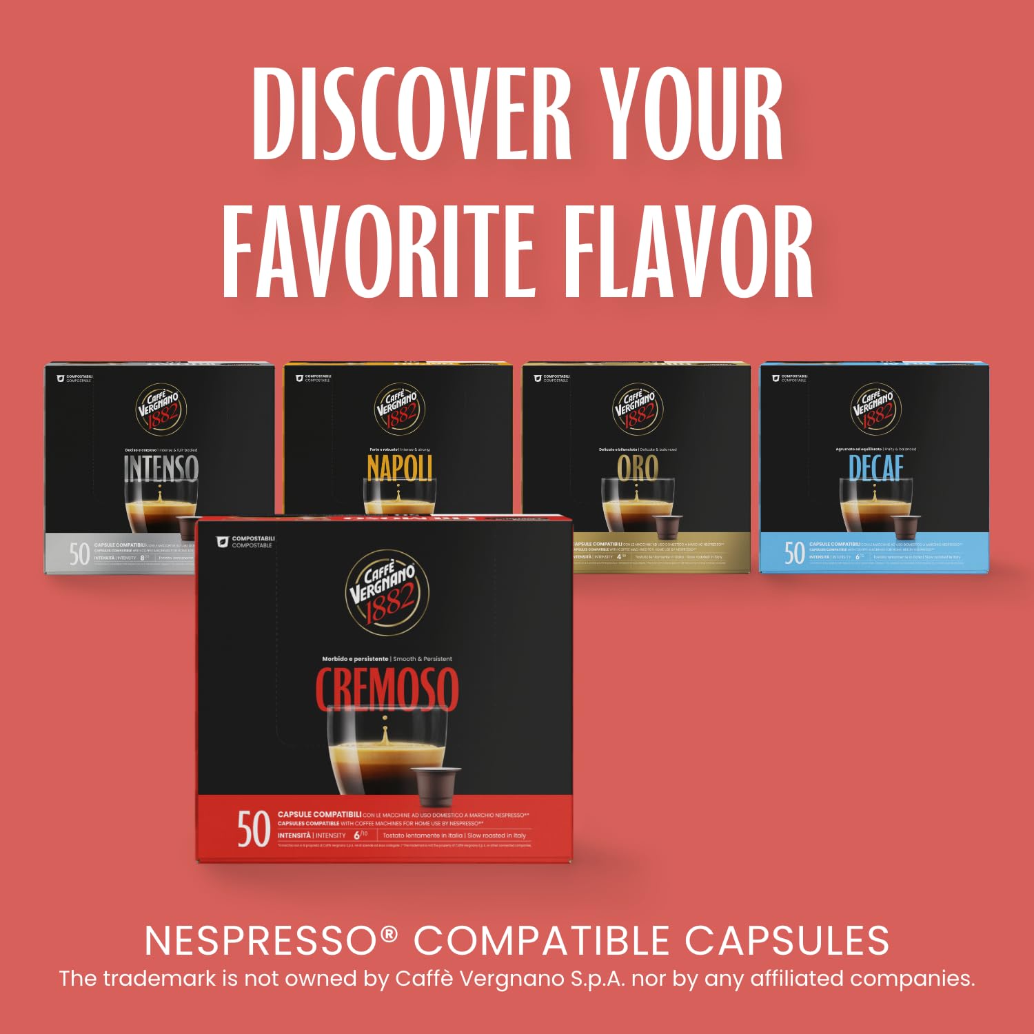 Caffè Vergnano 1882 Èspresso - Compostable Coffee Capsules for Nespresso® and Èspresso1882 TRÈ Machines (50 Capsules) 10