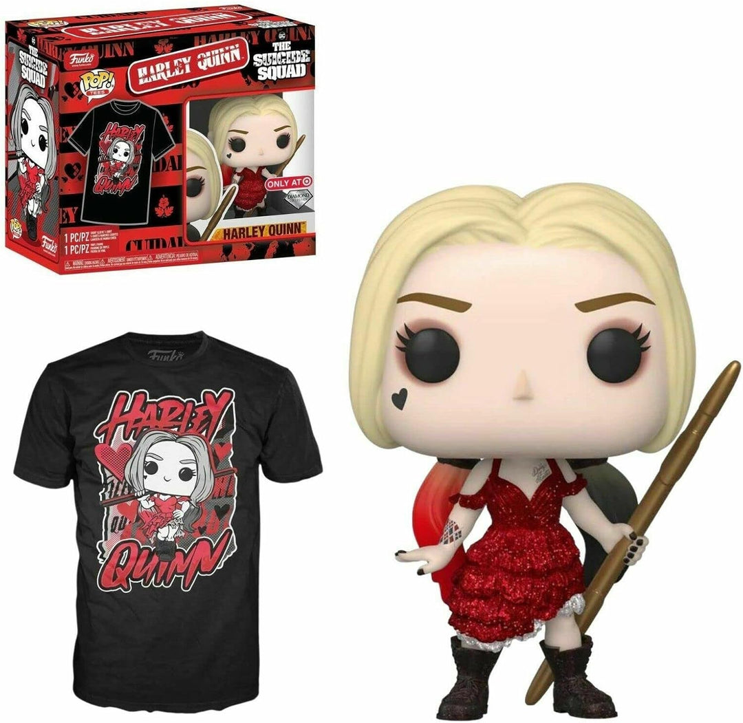 Funko Pop! Movies The Suicide Squad - Harley Quinn Diamond Glitter Vinyl Figure & T-Shirt Box Set (Extra Large)