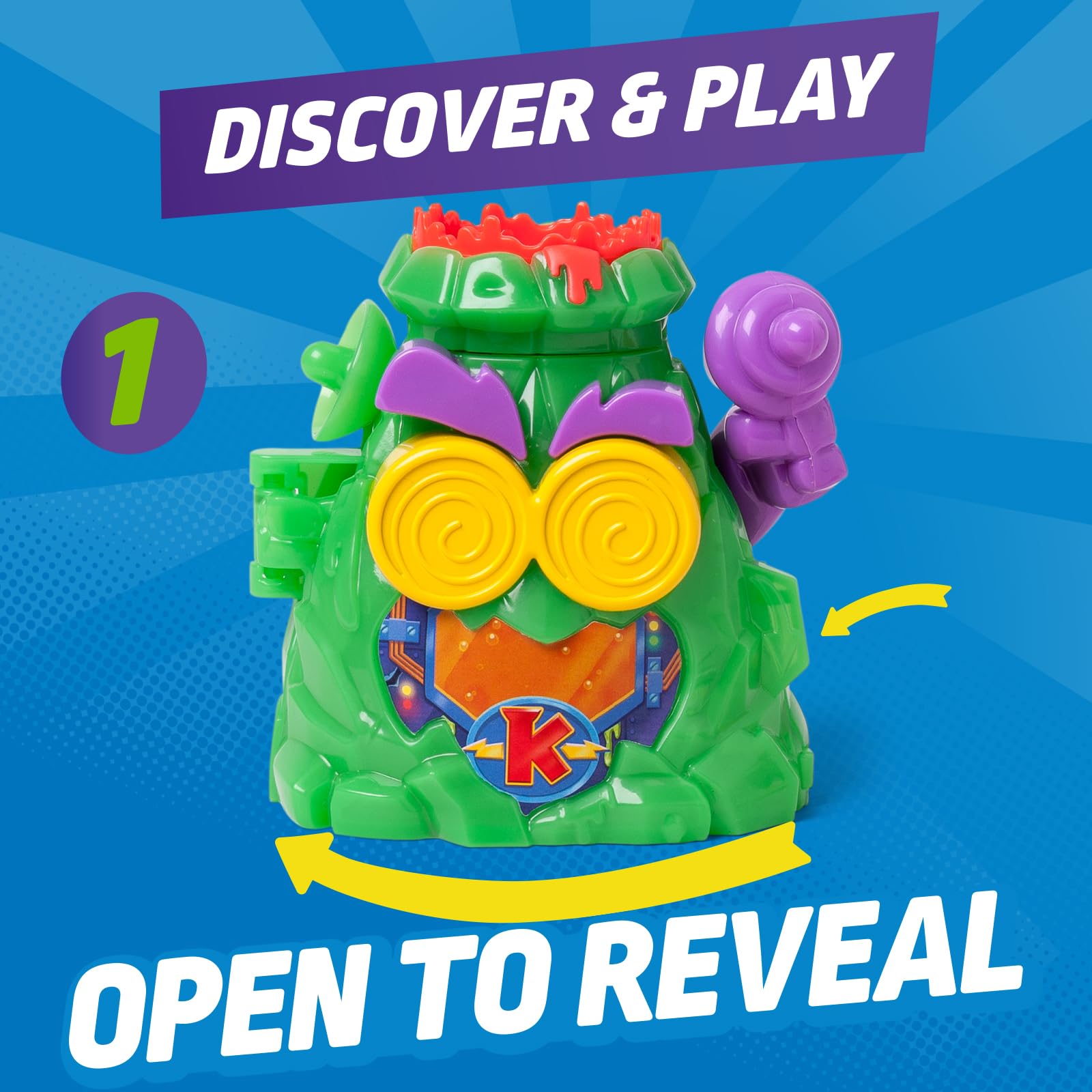 SUPERTHINGS RIVALS OF KABOOM Professor K's Hidden Volcano Base Playset | Includes 2 Exclusive Figures 5