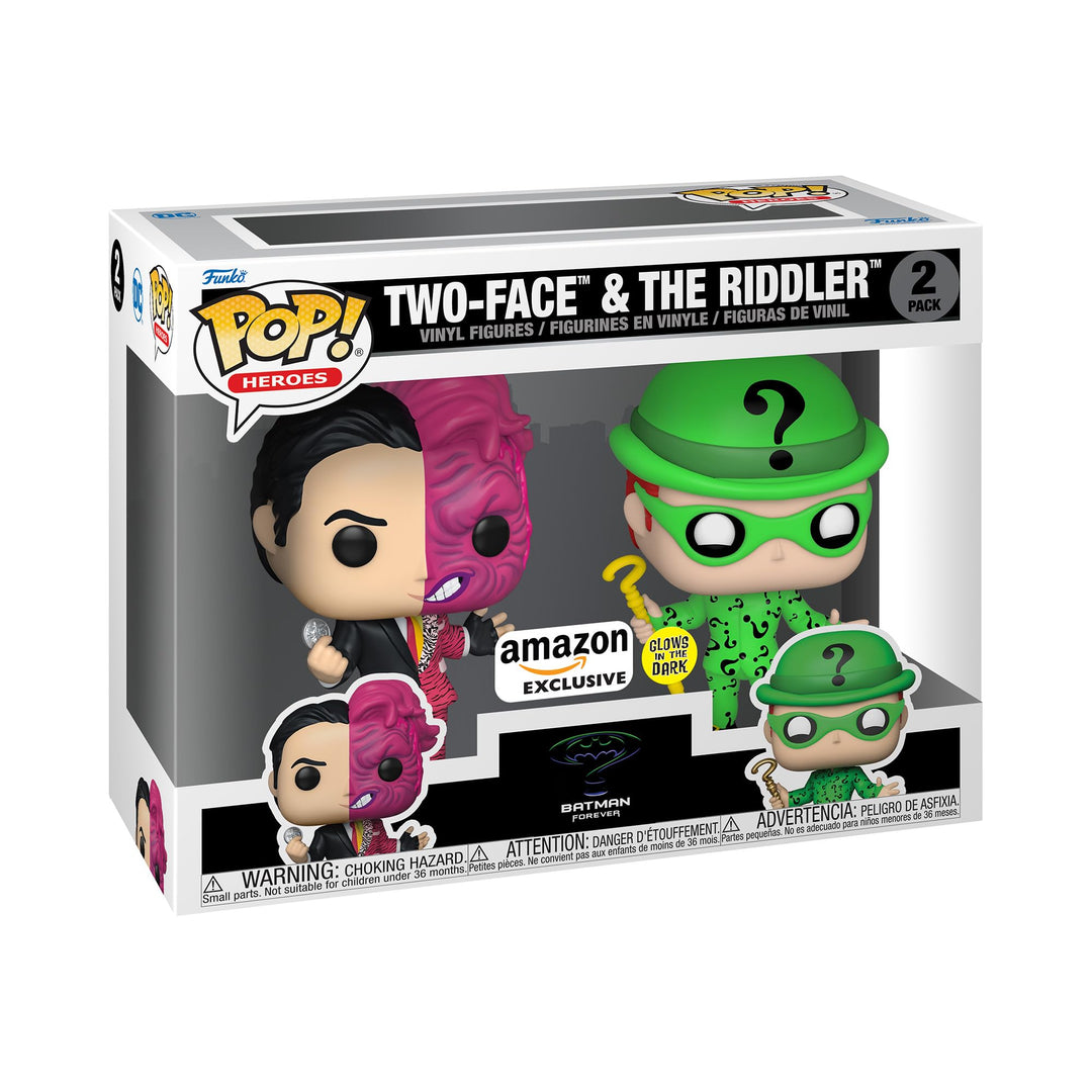 Funko POP! Helden: Batman – Two-Face – (1995) – 2er-Pack Two Face &amp; Riddler – (Glo