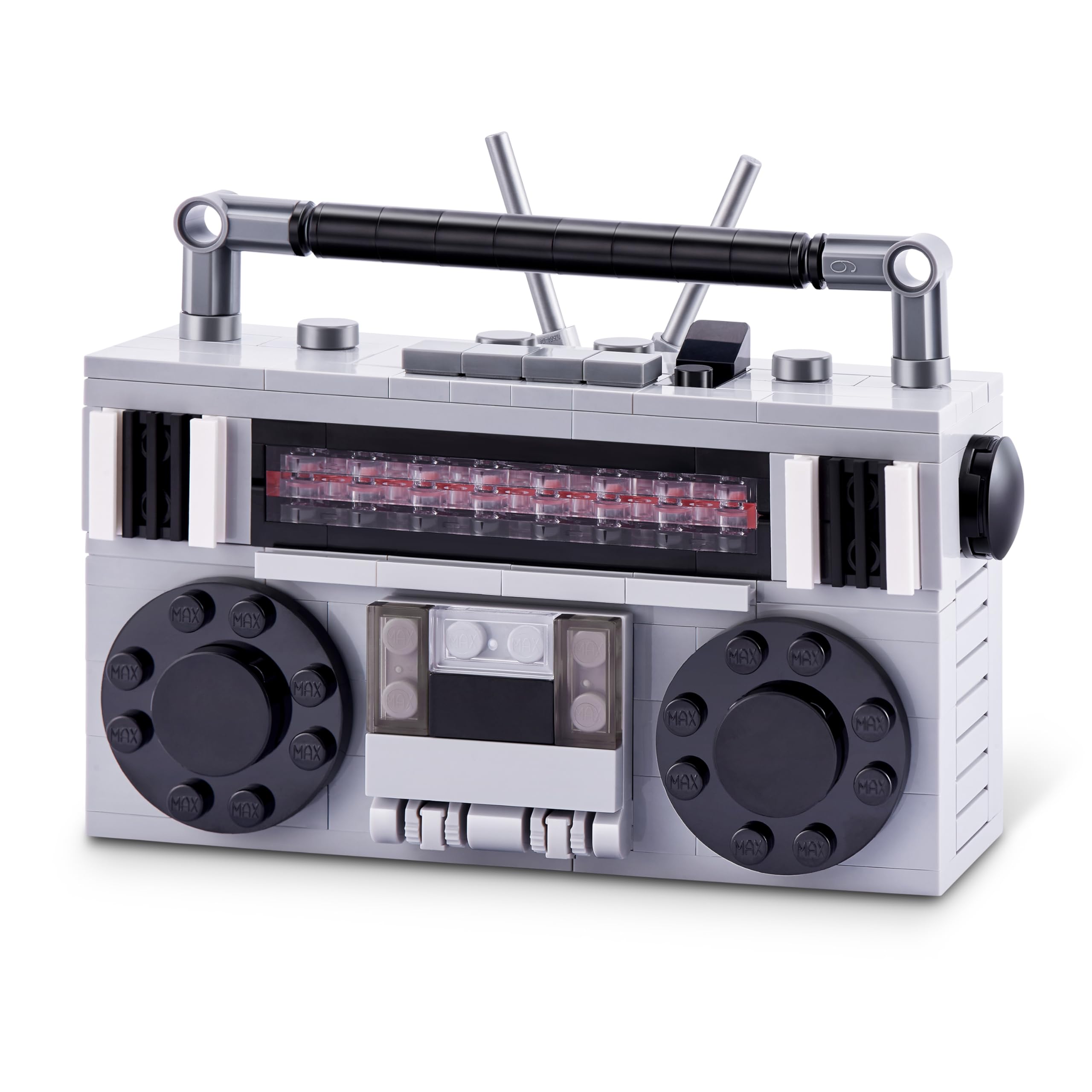 Max Build More MAX Premium Retro Building Bricks (Cassette Radio) - 221 Pieces | Collectible Mini | Ages 3+ 4