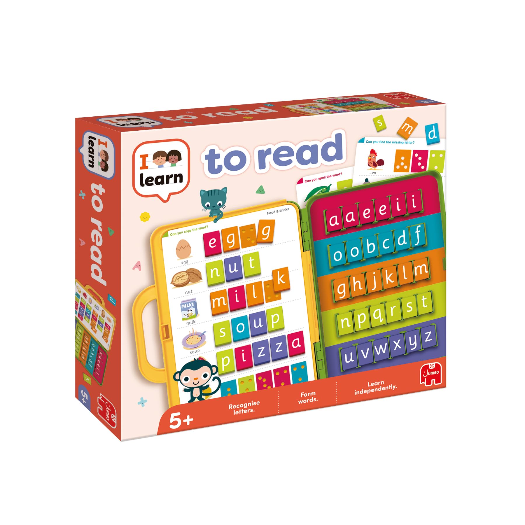 Jumbo I Learn to Read - Word Learning Game | 90 Exercises | 3 Difficulty Levels | Ages 5+