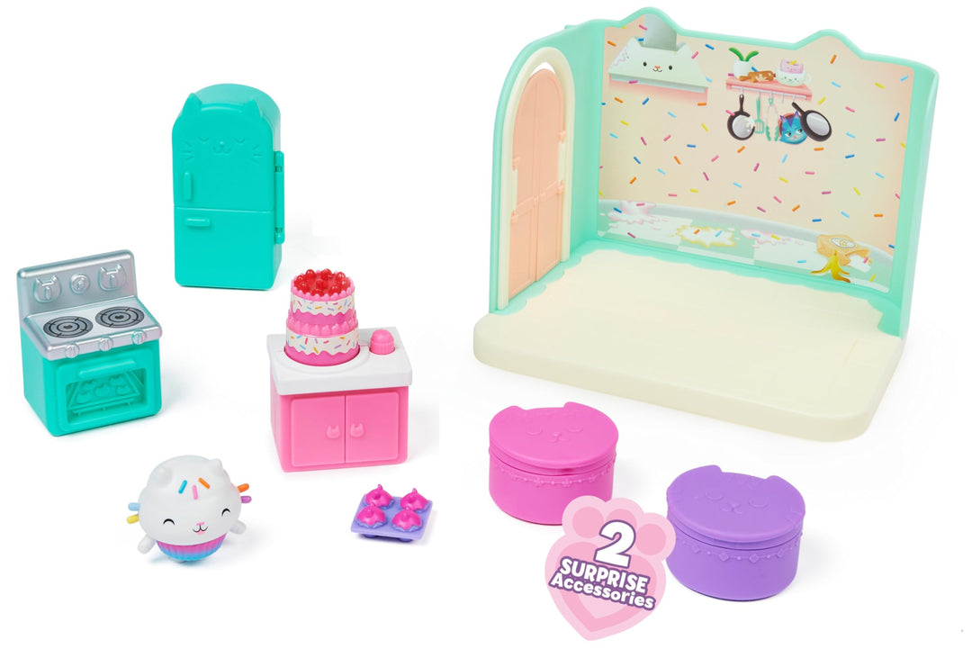 Gabby’s Dollhouse Bakey with Cakey Kitchen Playset - Spinning Cake & 2 Surprise Deliveries, Ages 3+