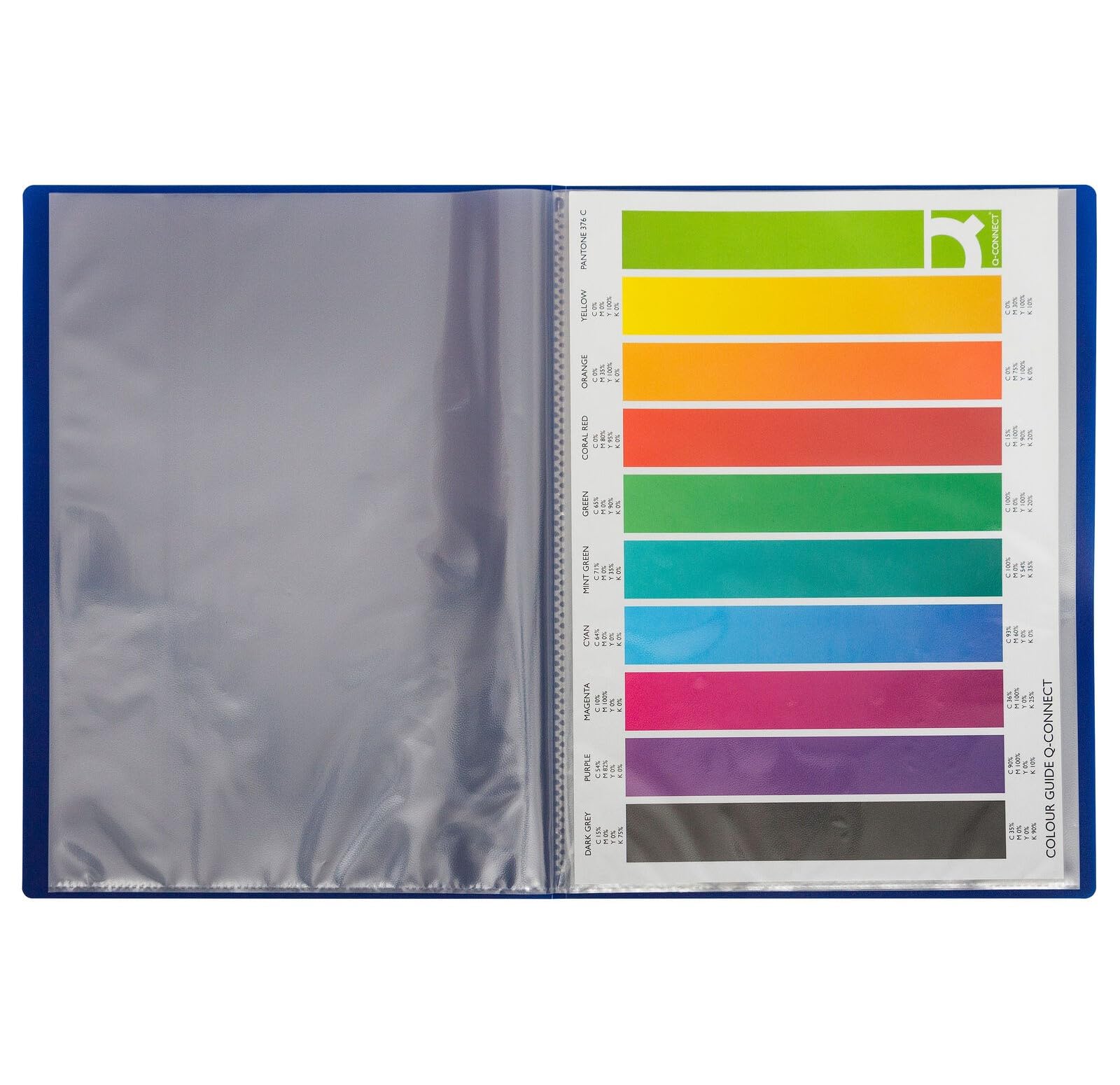 Q-Connect A4 Presentation Display Book - 40 Pockets | Blue Polypropylene | Copy Safe