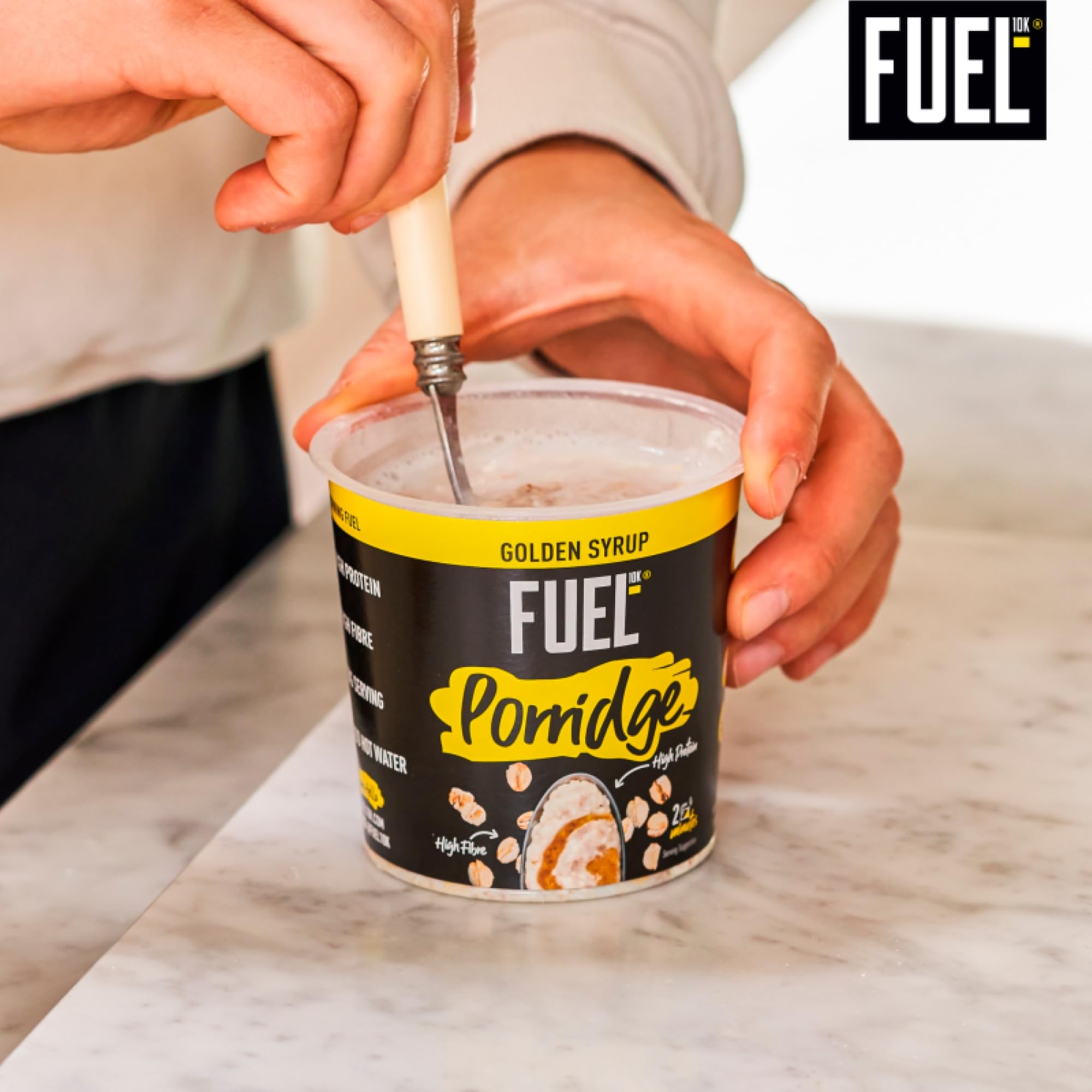 FUEL10K Golden Syrup High Protein Porridge Oat Cereal Pot - 8 x 70g 4