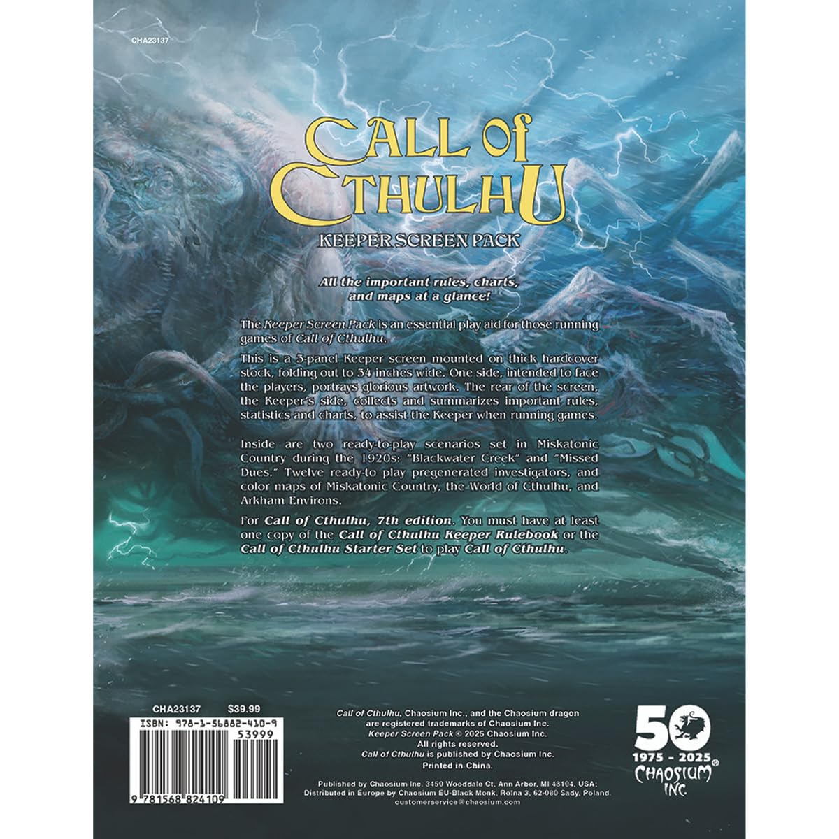 Chaosium Call of Cthulhu 50th Anniversary Slipcase Set | Hardcover Core Collection 5