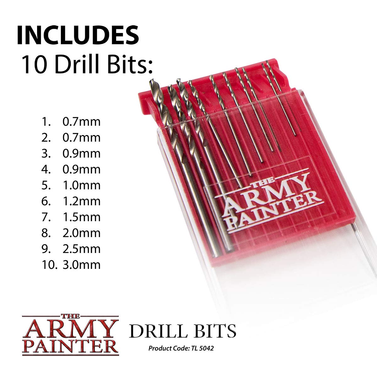 The Army Painter TL5042 Painter Drill Bits - Pack of 10 | 0.7mm to 3.0mm Range 3