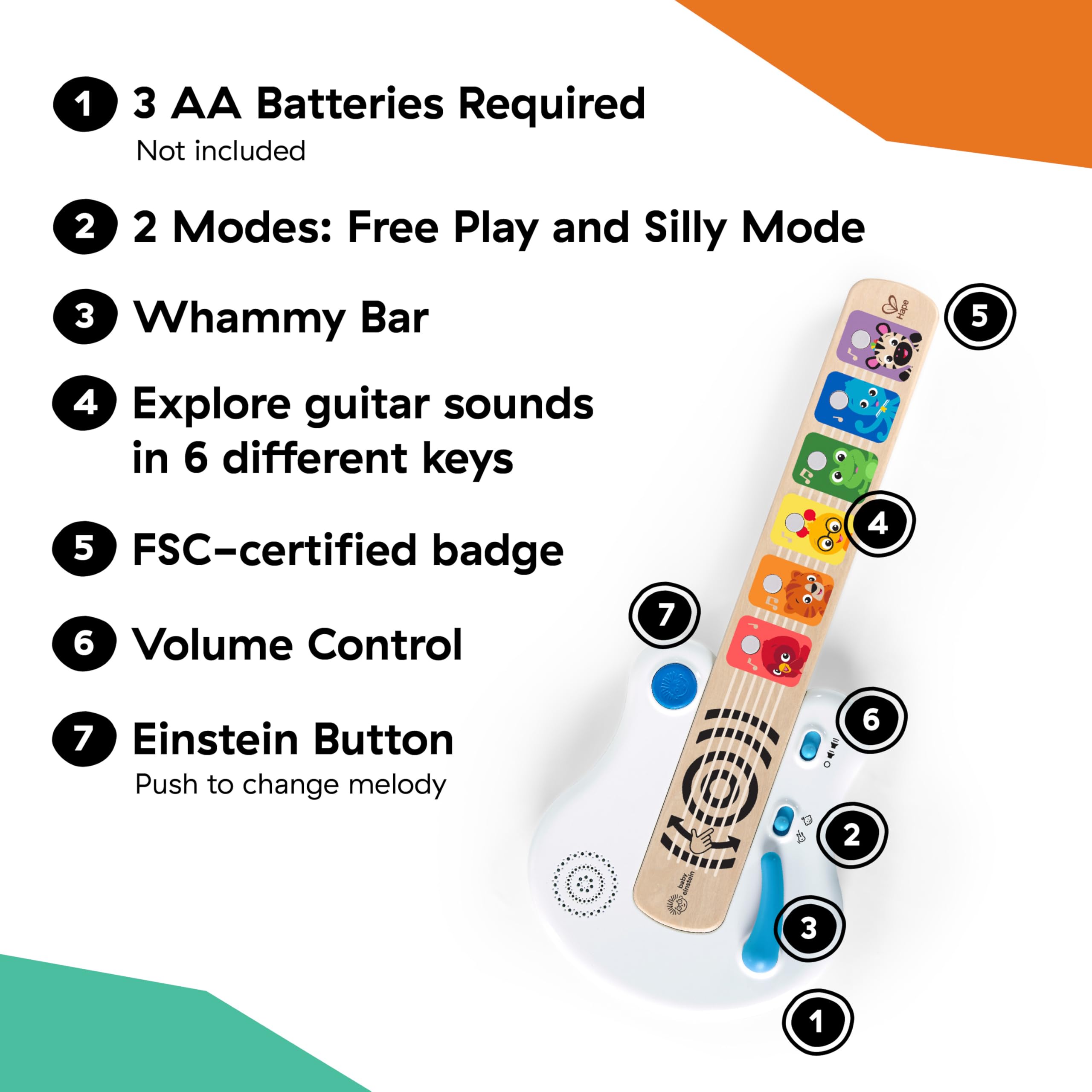 Baby Einstein Strum Along Songs Magic Touch Wooden Guitar - 12 Months+ 3