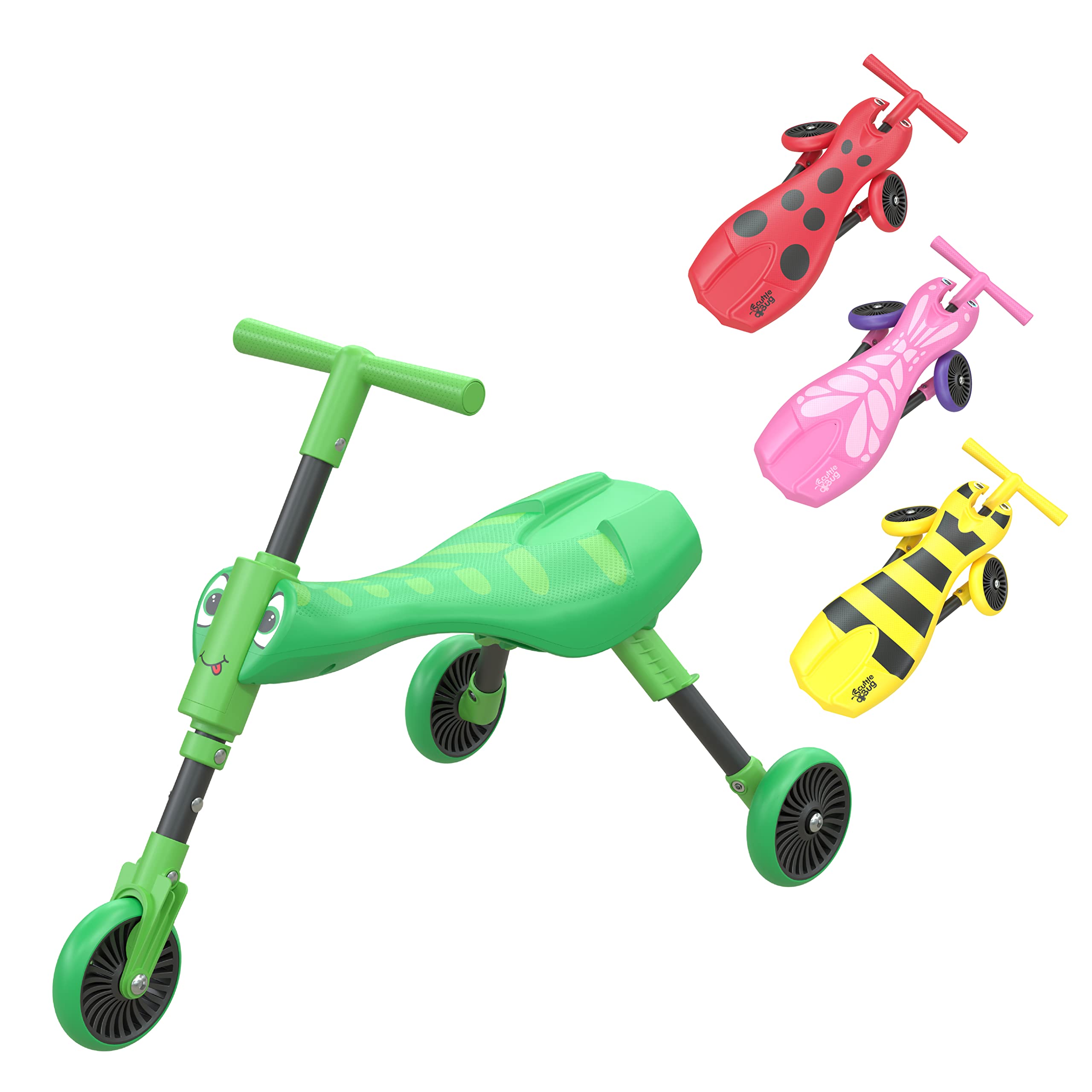 Scuttlebug 3-Wheel Foldable Ride-On Tricycle - Grasshopper Design for 1-3 Year Olds 1