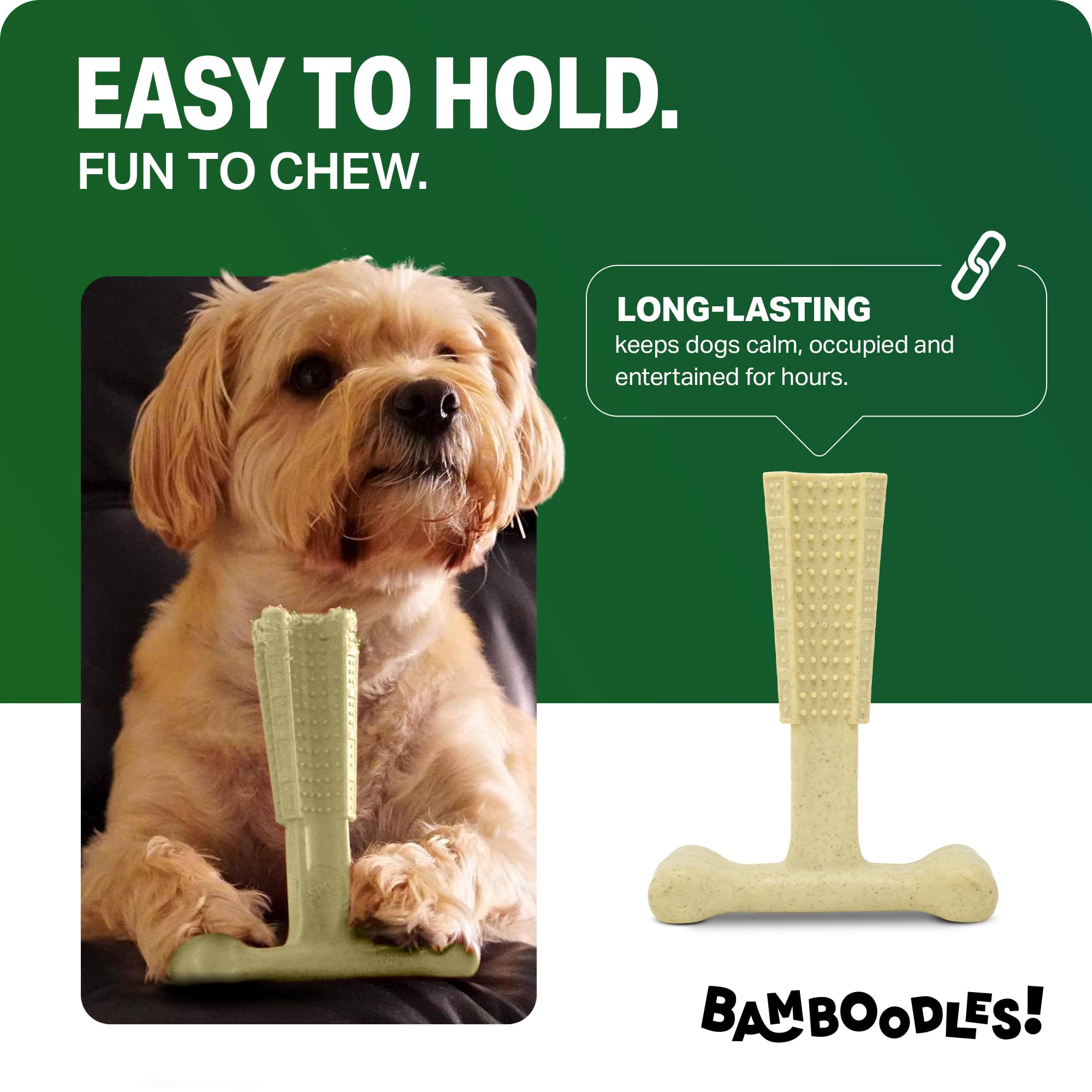Bamboodles T-Bone Dog Chew Toy - Large Size | Cheese Flavour | Heavy Duty 2