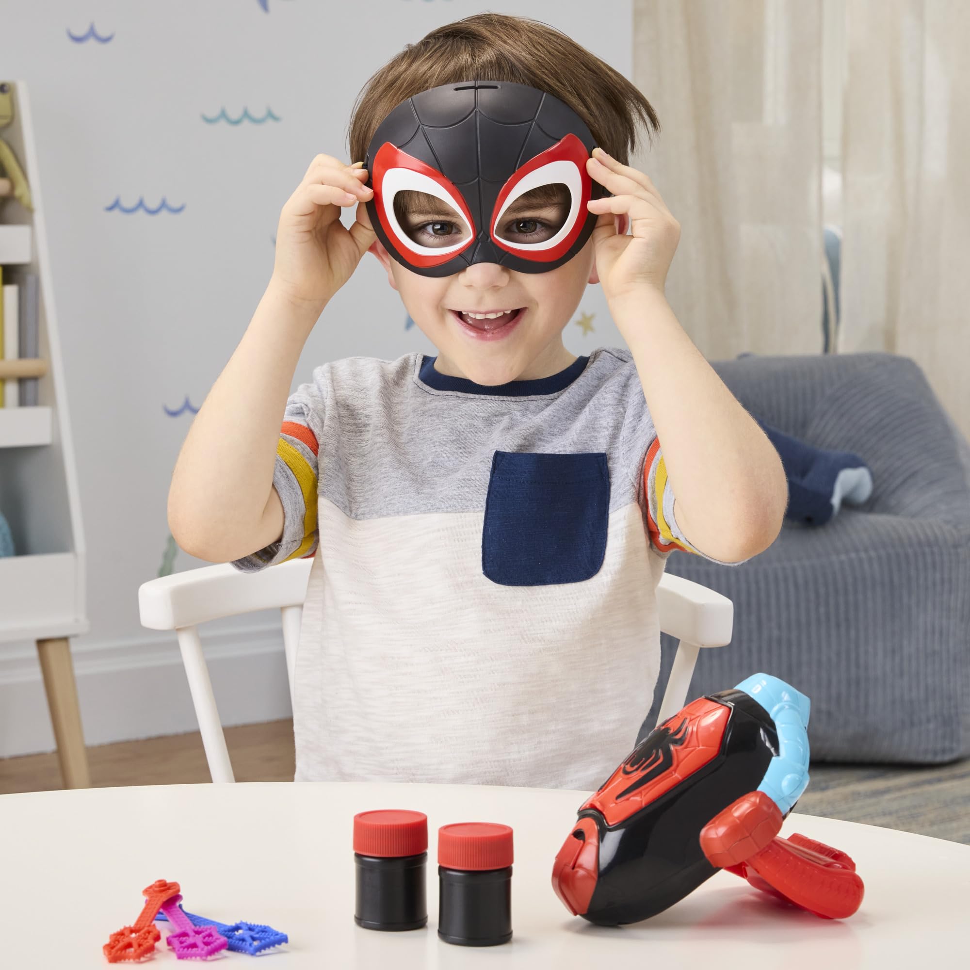 Miles 'Spin' Morales Bubble Slinger - Electronic Web-Blasting Bubble Toy for Kids 3+ 13