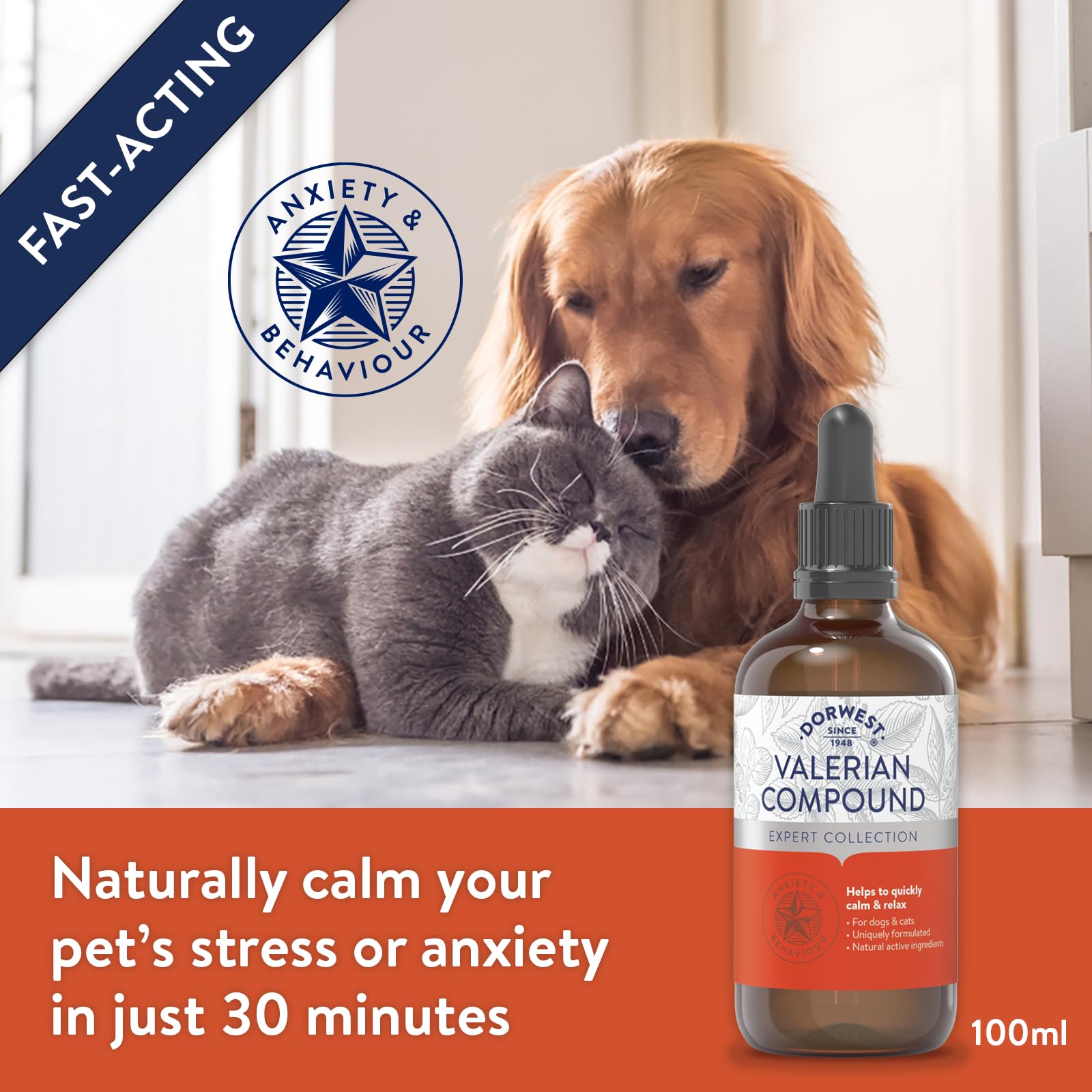 DORWEST HERBS Valerian Compound for Dogs and Cats - Fast-Acting Calming Liquid | 100 ml