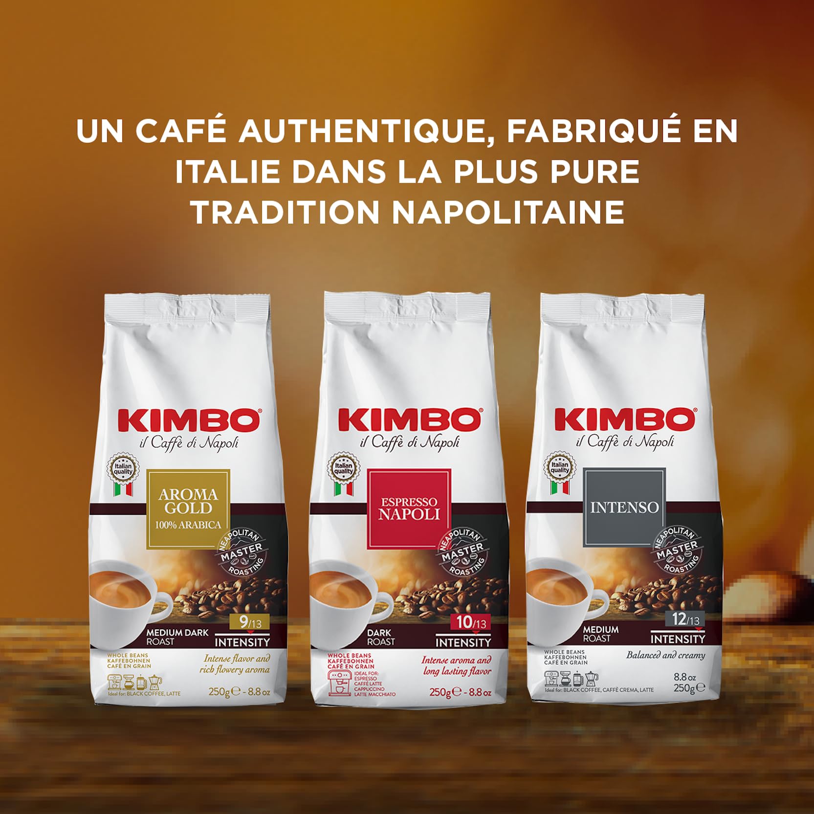 Kimbo Espresso Napoli Whole Coffee Beans - Dark Roast 250g 9