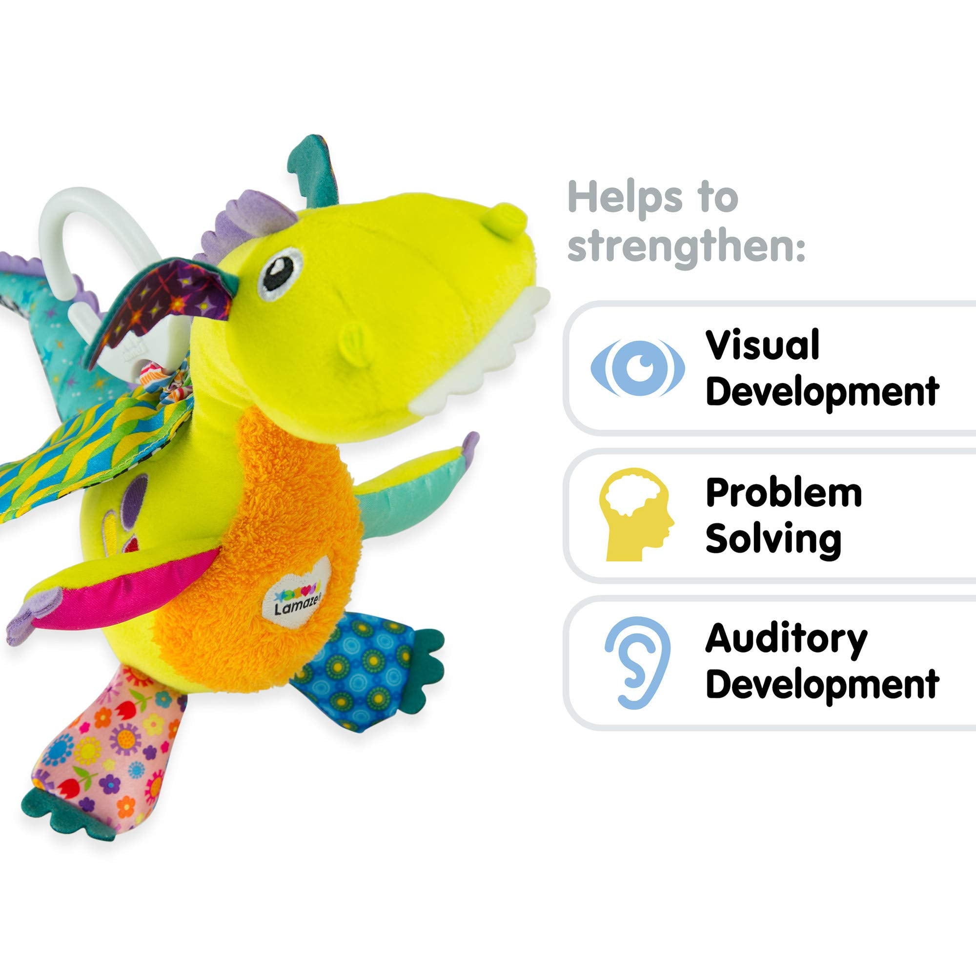 Lamaze Flip Flap Dragon - Sensory Plush Toy with Crinkle & Squeak Features for Babies 5