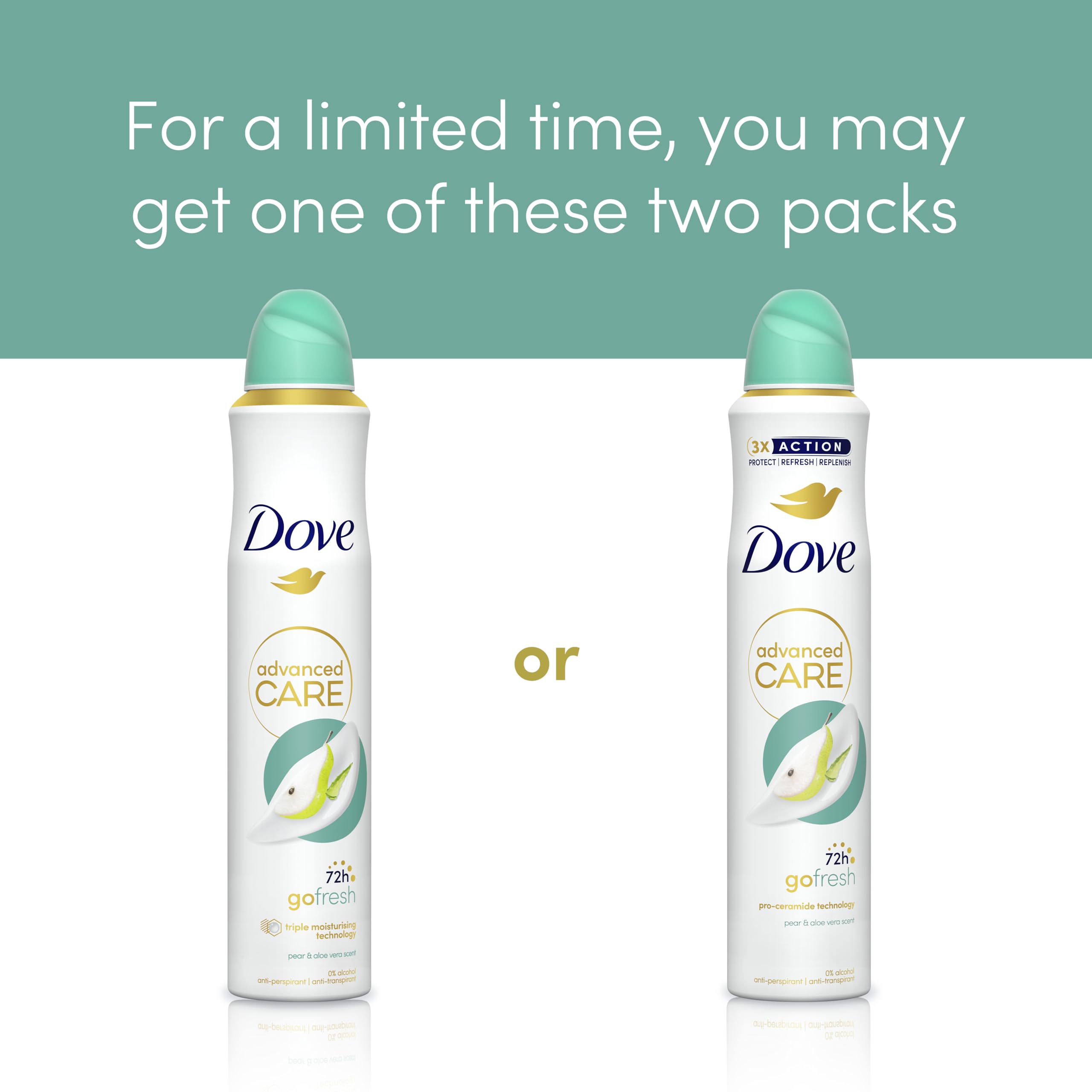 Dove Advanced Care Go Fresh Pear & Aloe Vera Scent Antiperspirant Deodorant Spray (160g) 4