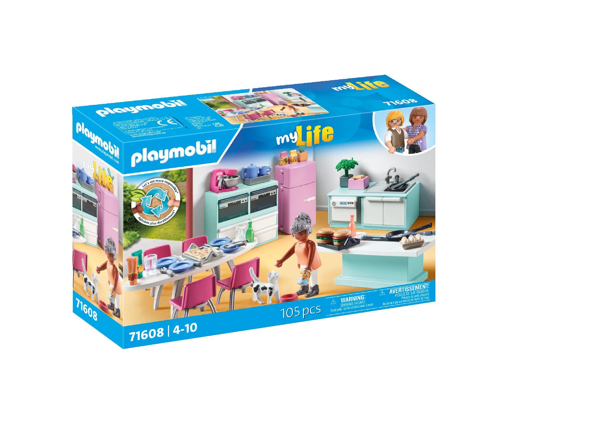 Playmobil myLife Kitchen with Dining Place Playset | 105 Pieces | Ages 4+ 2