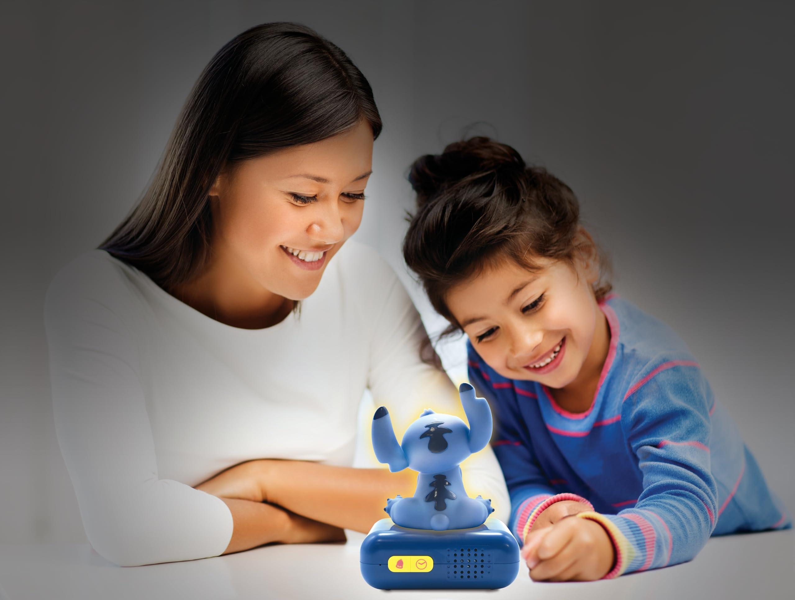 Lexibook Disney Stitch Nightlight Alarm Clock with Sounds and LCD Backlit Screen - Blue 5