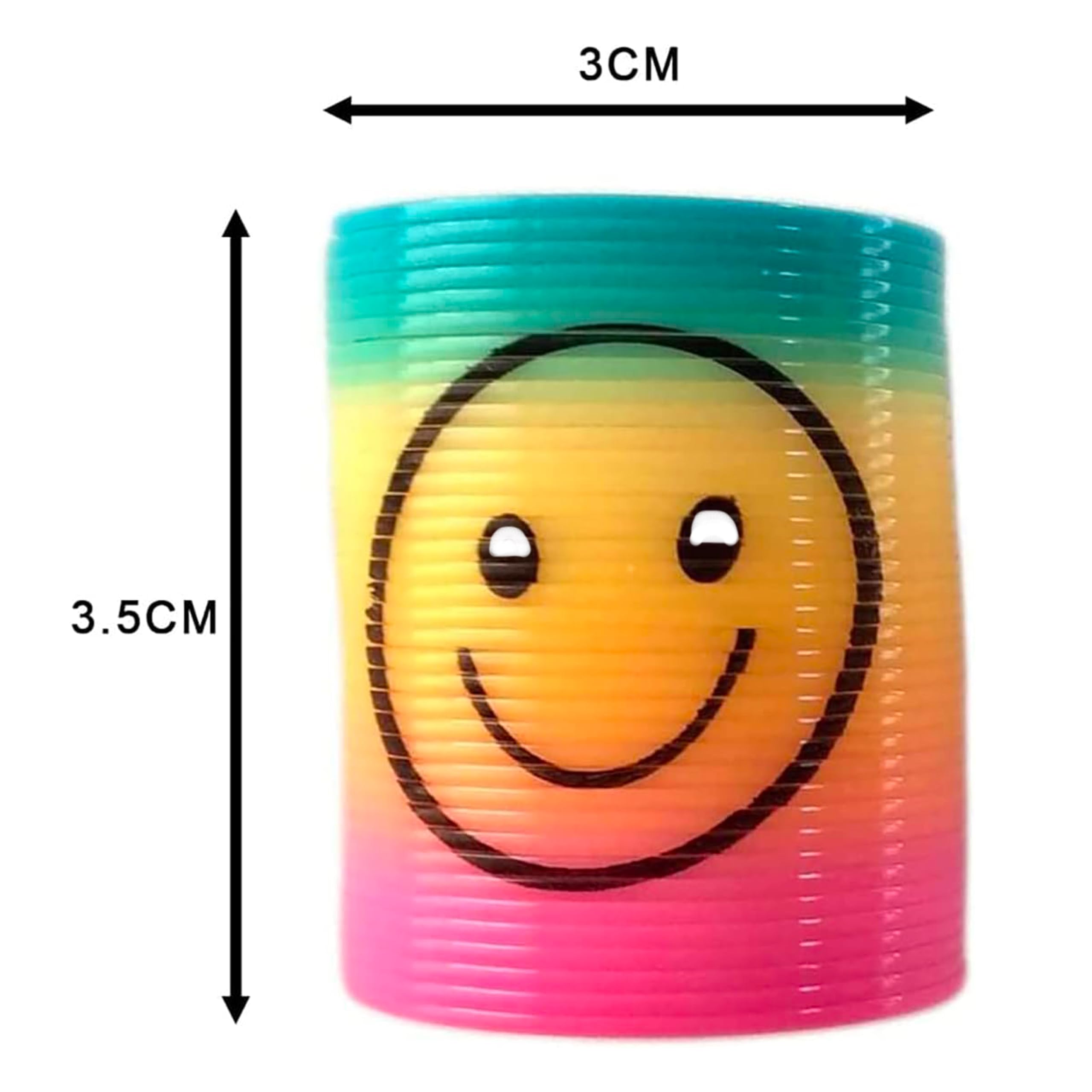 SHATCHI 24Pcs Rainbow Smile Face Springs - Stretches Up To 1 Meter | Plastic Wind-Up Toy 7