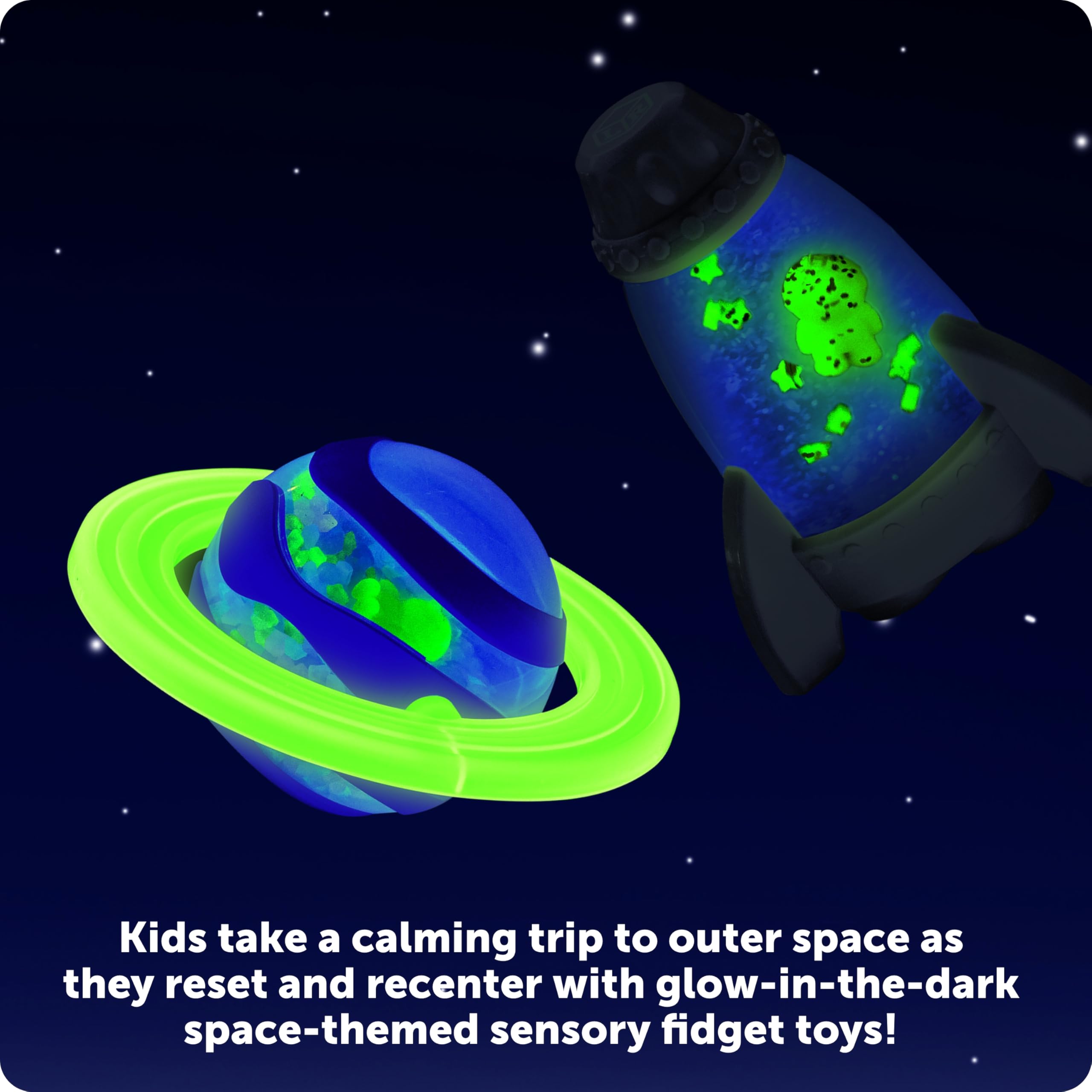 Learning Resources Soothing Space Sensory Fidget Set - Glow in the Dark Fidget Toys for Ages 3+ 8