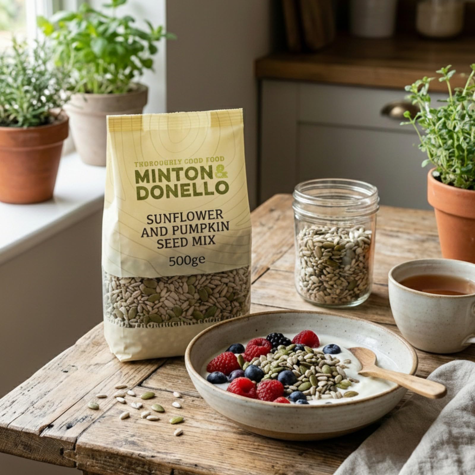 Minton & Donello Sunflower & Pumpkin Seed Mix - Nutrient-Rich Blend | 500g Pack 3
