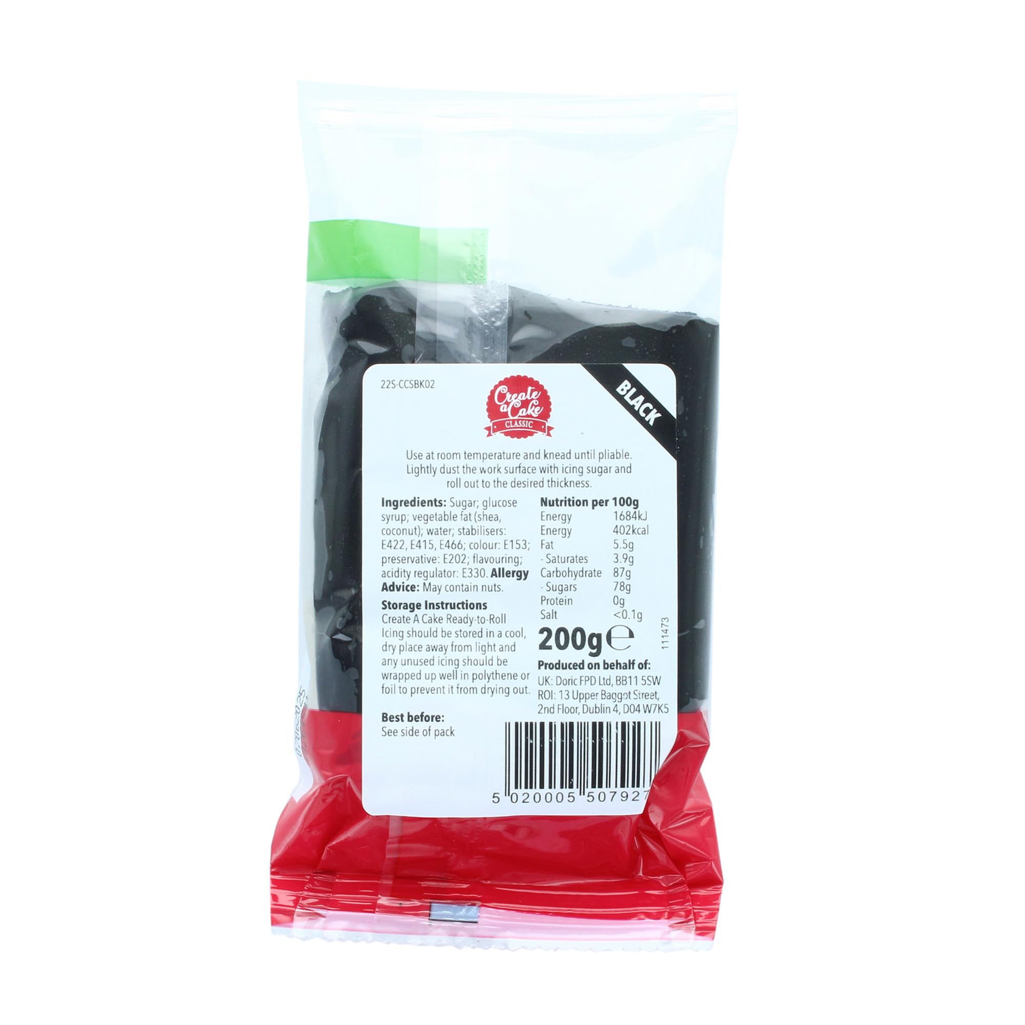 Create A Cake Ready To Roll Icing - Black Fondant Sugar Paste | Palm Free | 200g 5