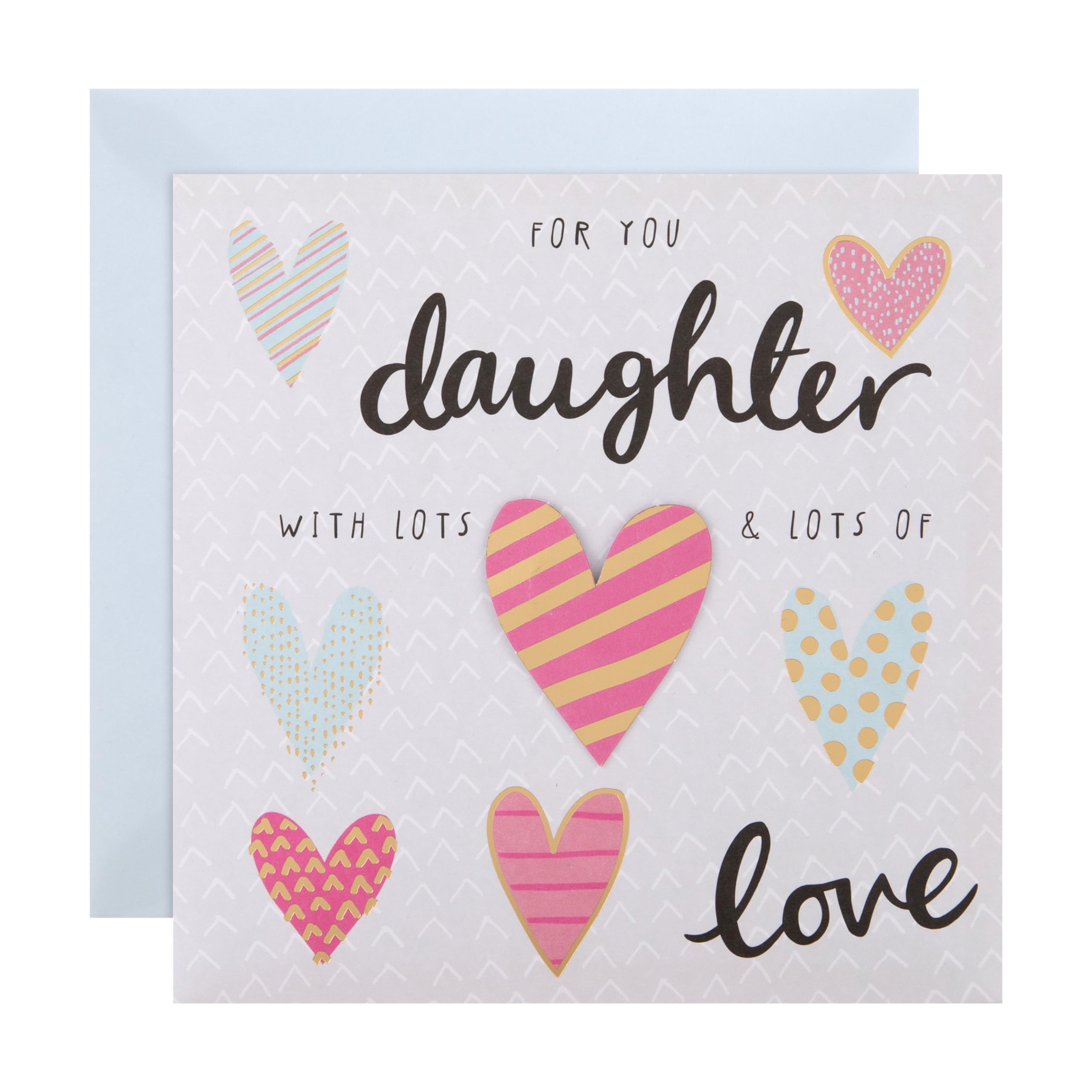 Hallmark Birthday Card for Daughter - 16cm x 16cm with 3D Heart Design 1