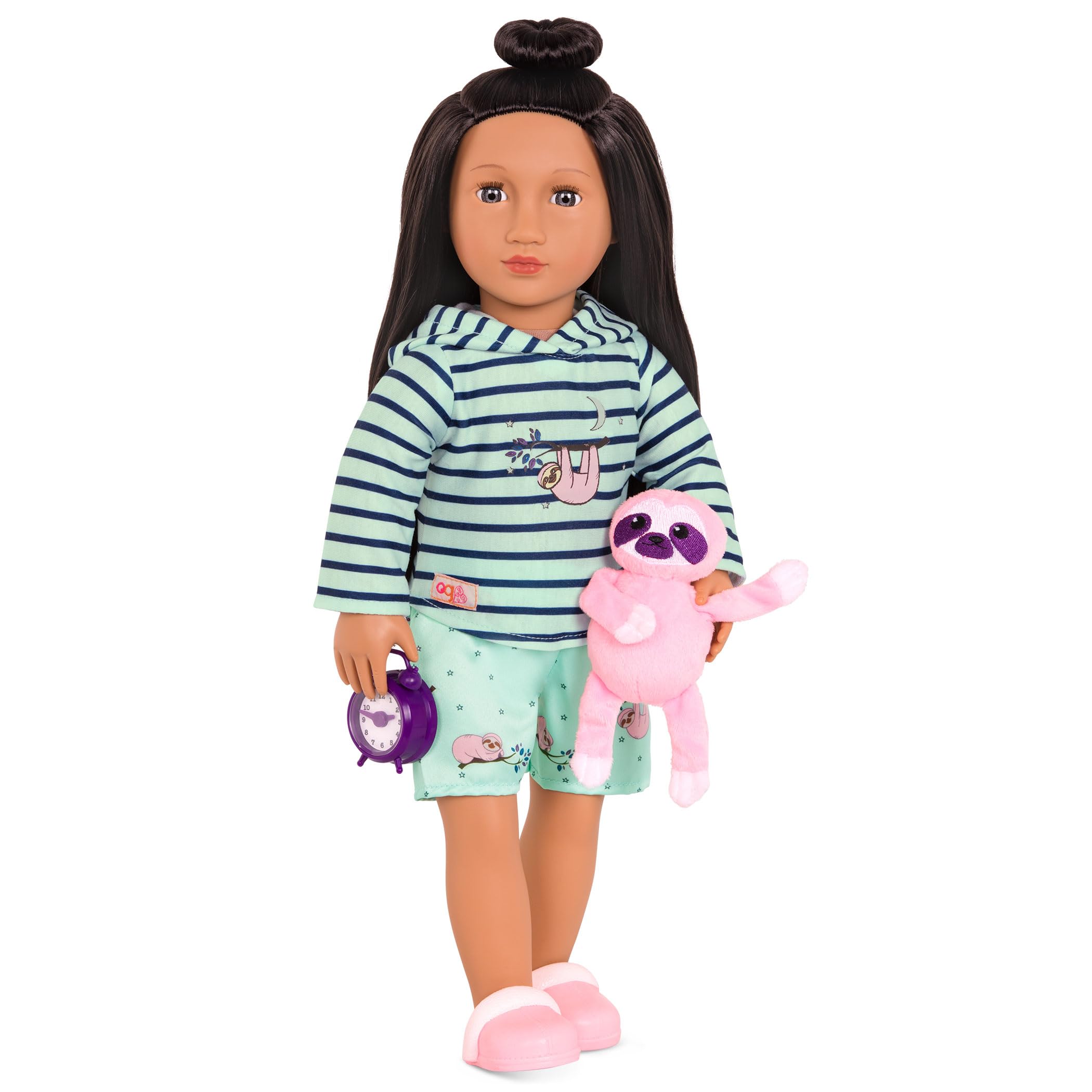 Our Generation Sleepy Sloth Outfit - Pajama Set with Plush Sloth for 46 cm Dolls