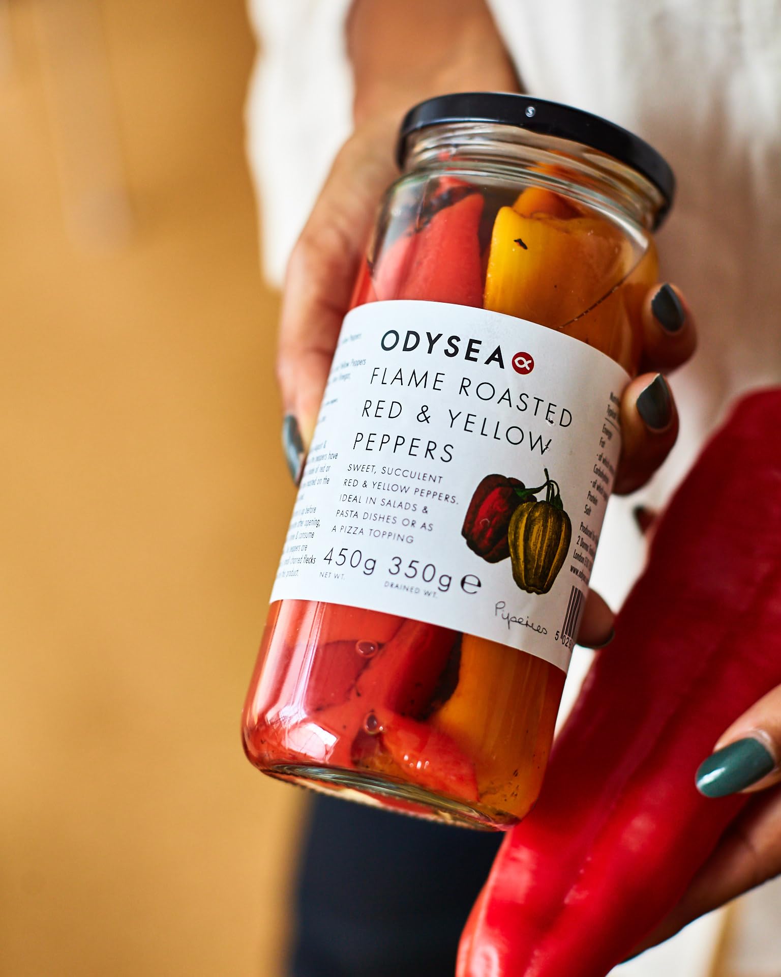 Odysea Flame Roasted Red and Yellow Peppers, 450 g 8