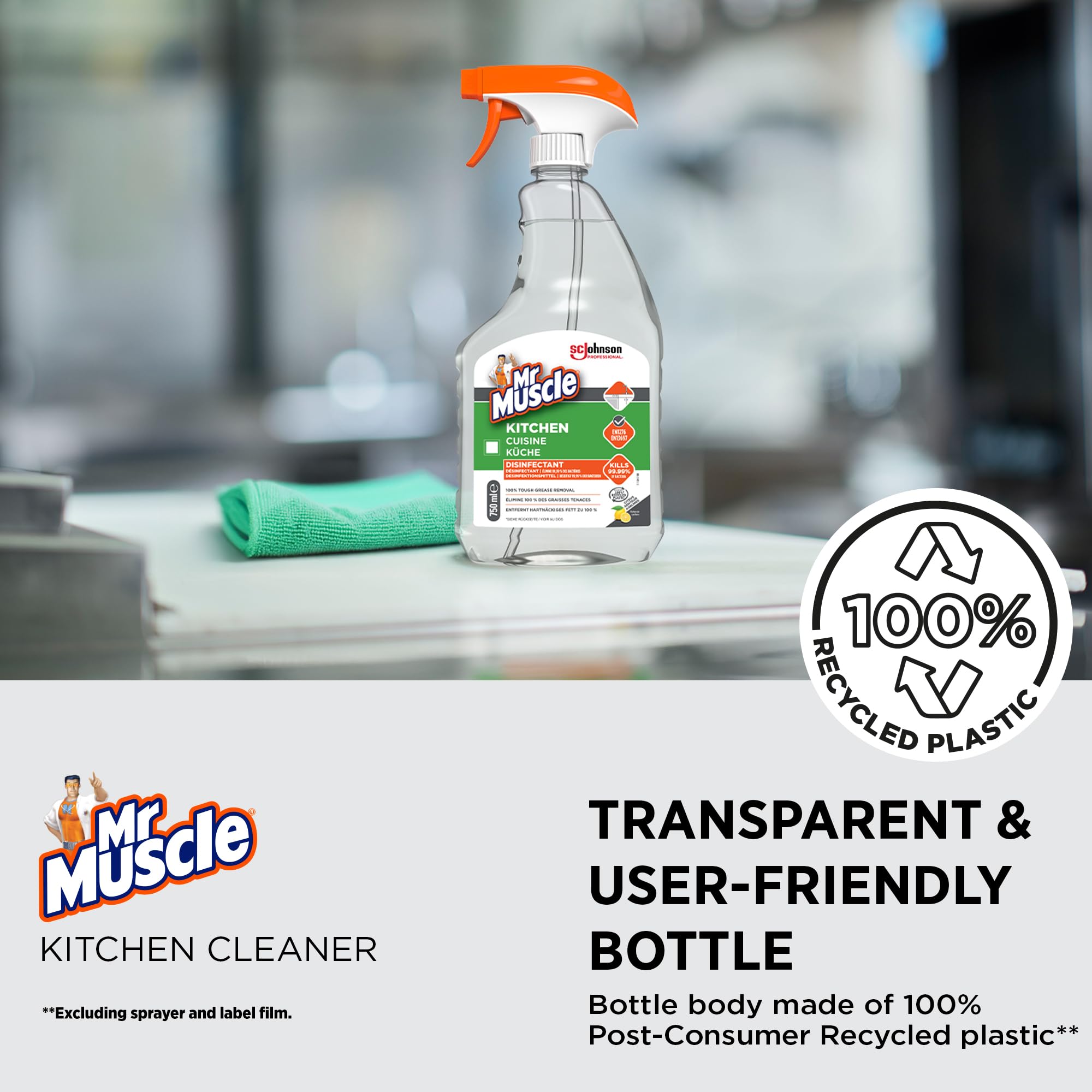 SC Johnson Professional Mr Muscle Kitchen Cleaner - Advanced Power Degreaser | 750 ml | Lemon Scent 4