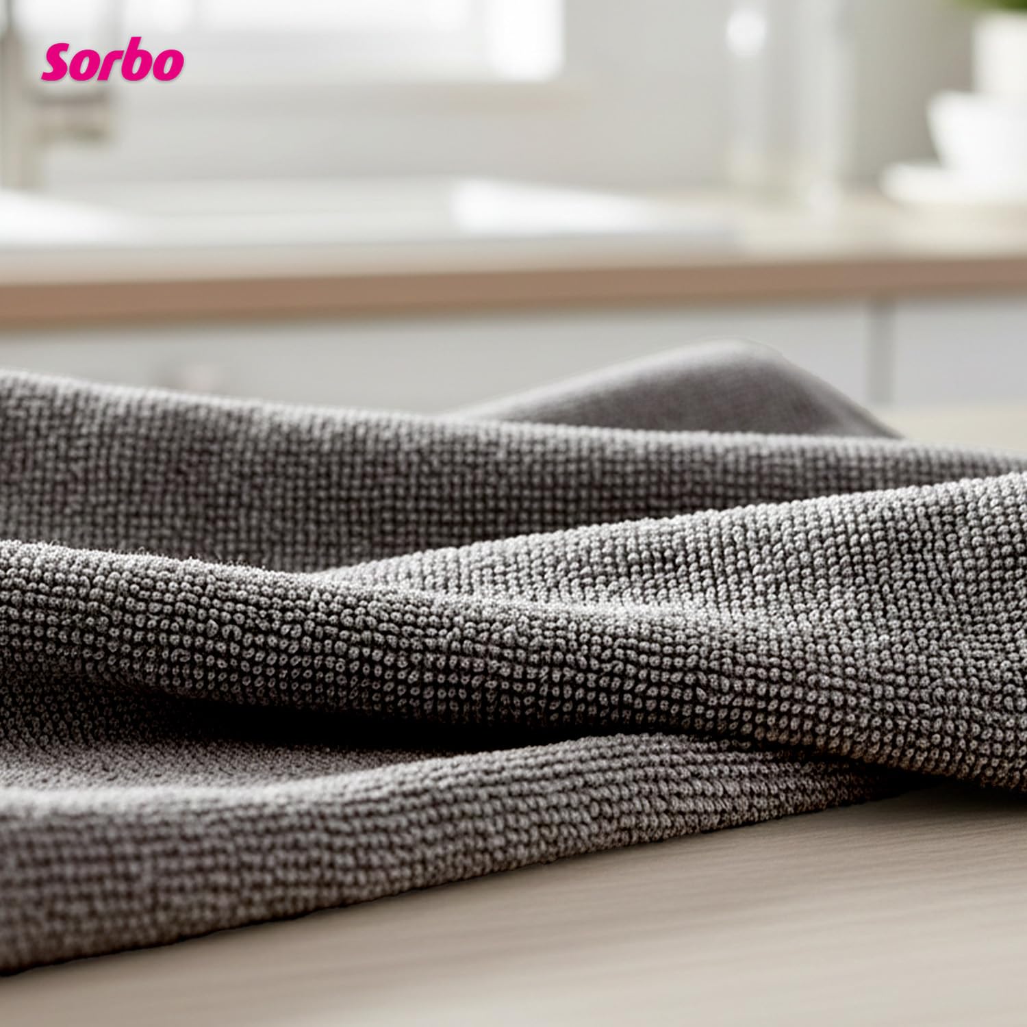 Sorbo Microfibre Floor Cloth - Streak-Free, Super Absorbent, Multi-Purpose Cleaning | Grey | 50cm x 60cm 3
