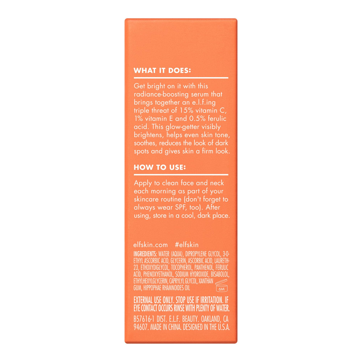e.l.f. SKIN Bright Icon Vitamin C + E + Ferulic Serum - Brightening & Dark Spot Reduction | 15ml