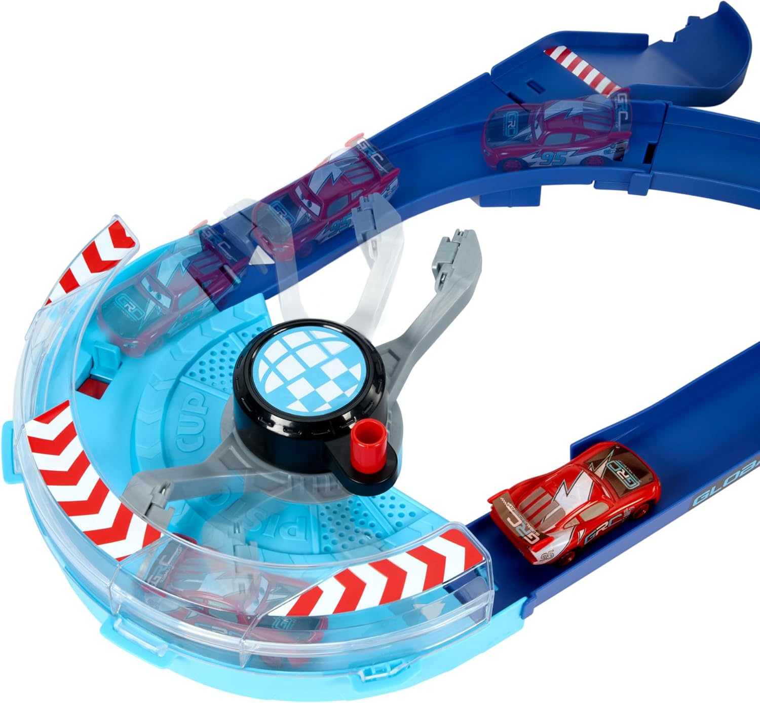 Mattel Disney and Pixar Cars GRC Jumping Raceway Playset with Lightning McQueen & Francesco Bernoulli Toy Cars - Ages 4-8 4